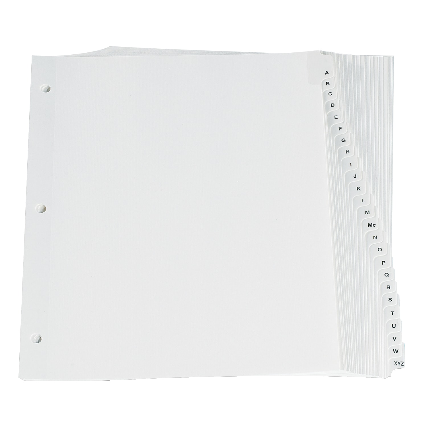 Oxford Alphabetical Tab Dividers A Z White Letter Size 25 ST