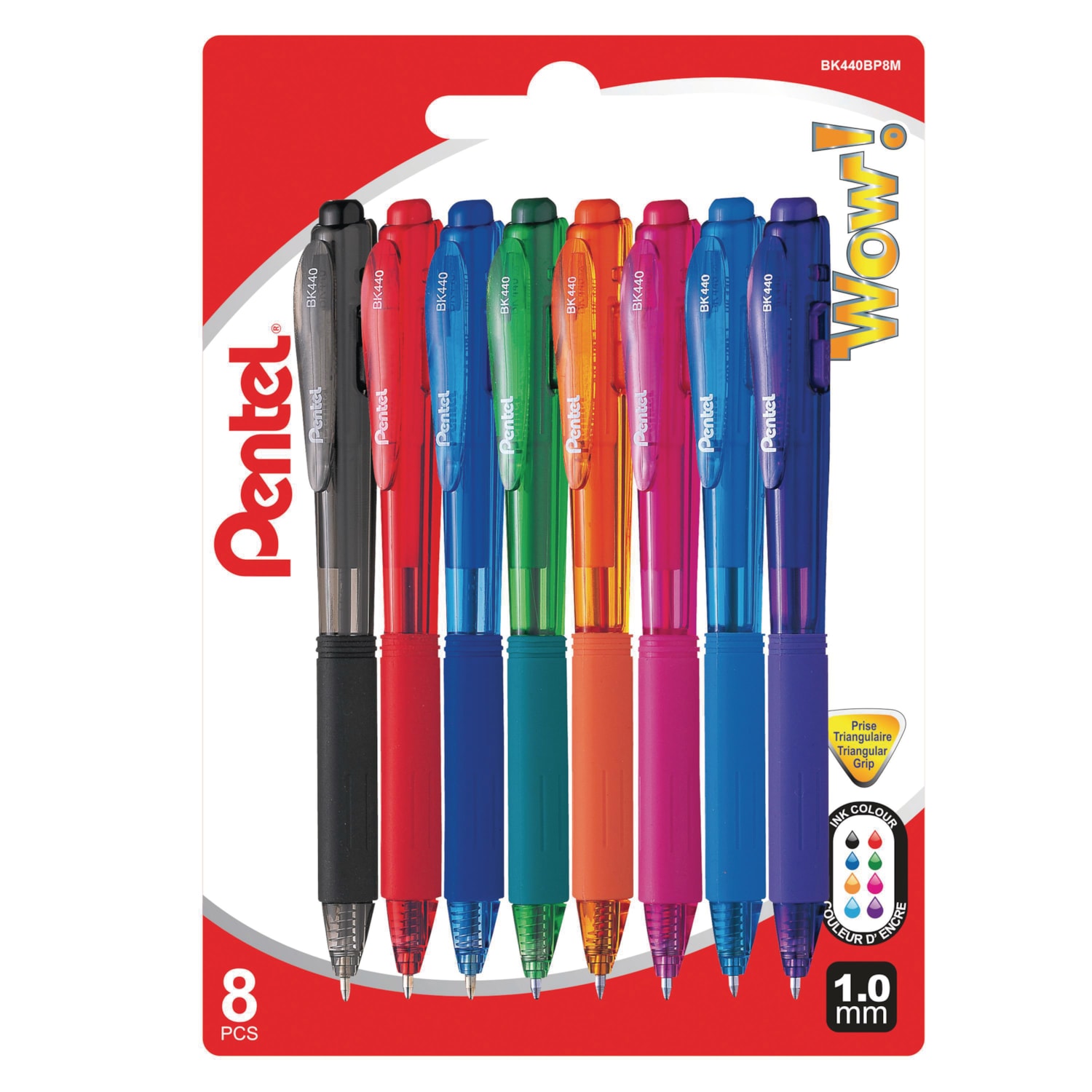 Pentel WOW Retractable Ballpoint Pens Assorted Colours Medium 1 0 Mm