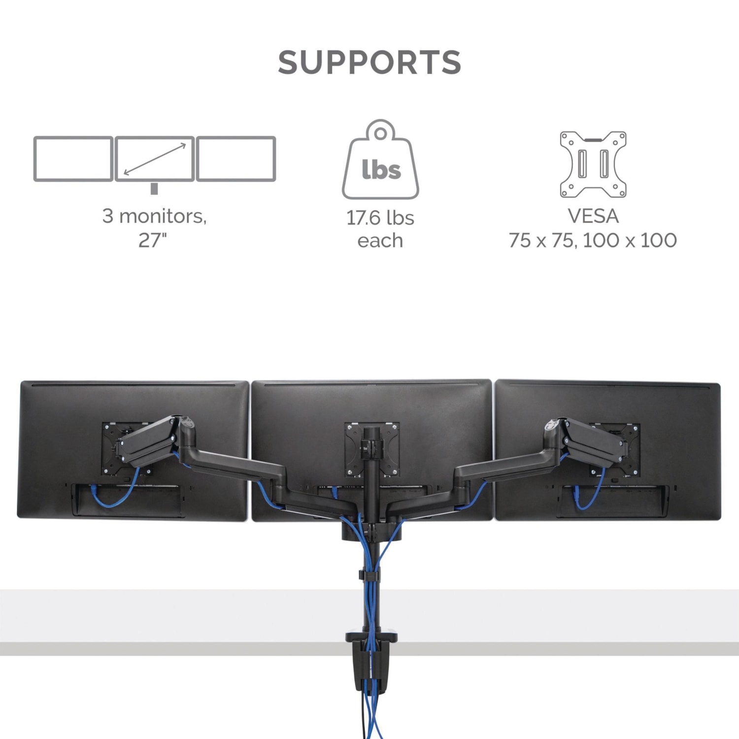 Fellowes Platinum Series Triple Monitor Arm Grand Toy