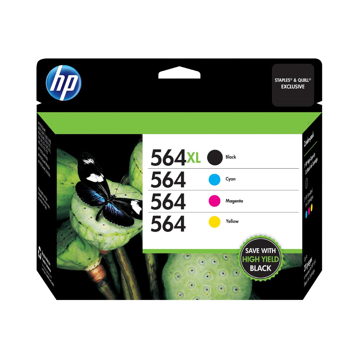 HP 564 564XL 4 Pack Hight Capacity Black Standard Capacity