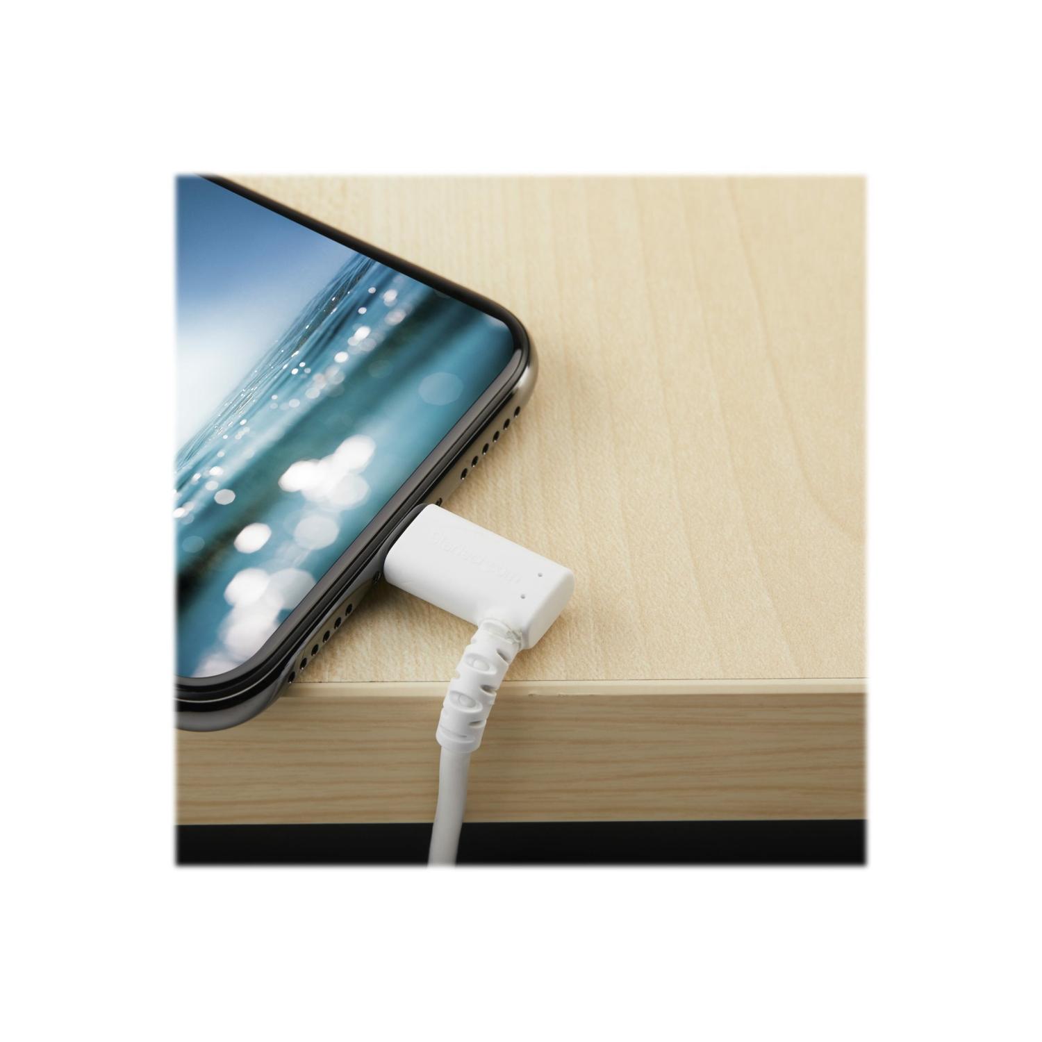 StarTech Câble USB A vers Lightning Blanc Robuste 2m Coudé à 90