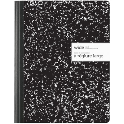 Cahier de composition à réglure large Office Depot noir 7 1 2 po x 9