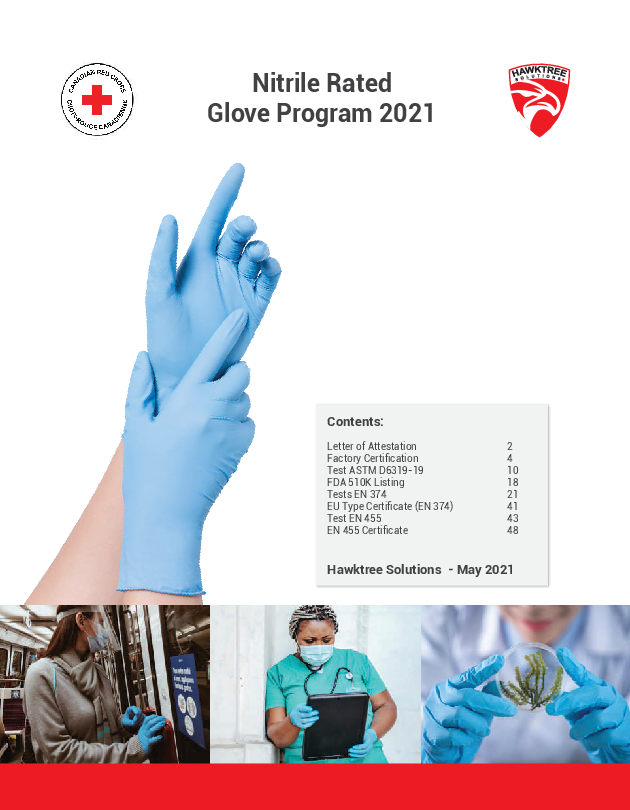 Canadian Red Cross Nitrile Medical Examination Gloves, Blue, XL, 4 Mil