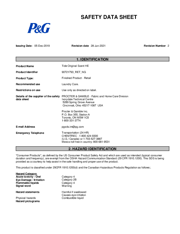 Tide High Efficiency (HE) Turbo Clean Liquid Laundry Detergent, 2.72 L