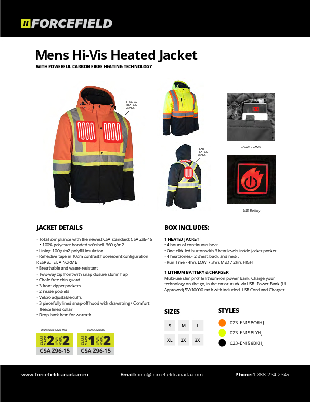 Winter Softshell Heated Jacket, XL 