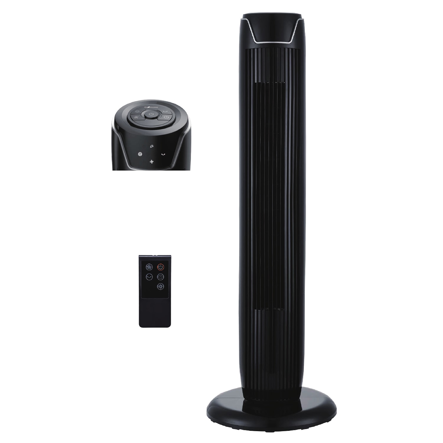 Ecohouzng 36" LED Display Oscillating Tower Fan with Remote, Black Grand & Toy