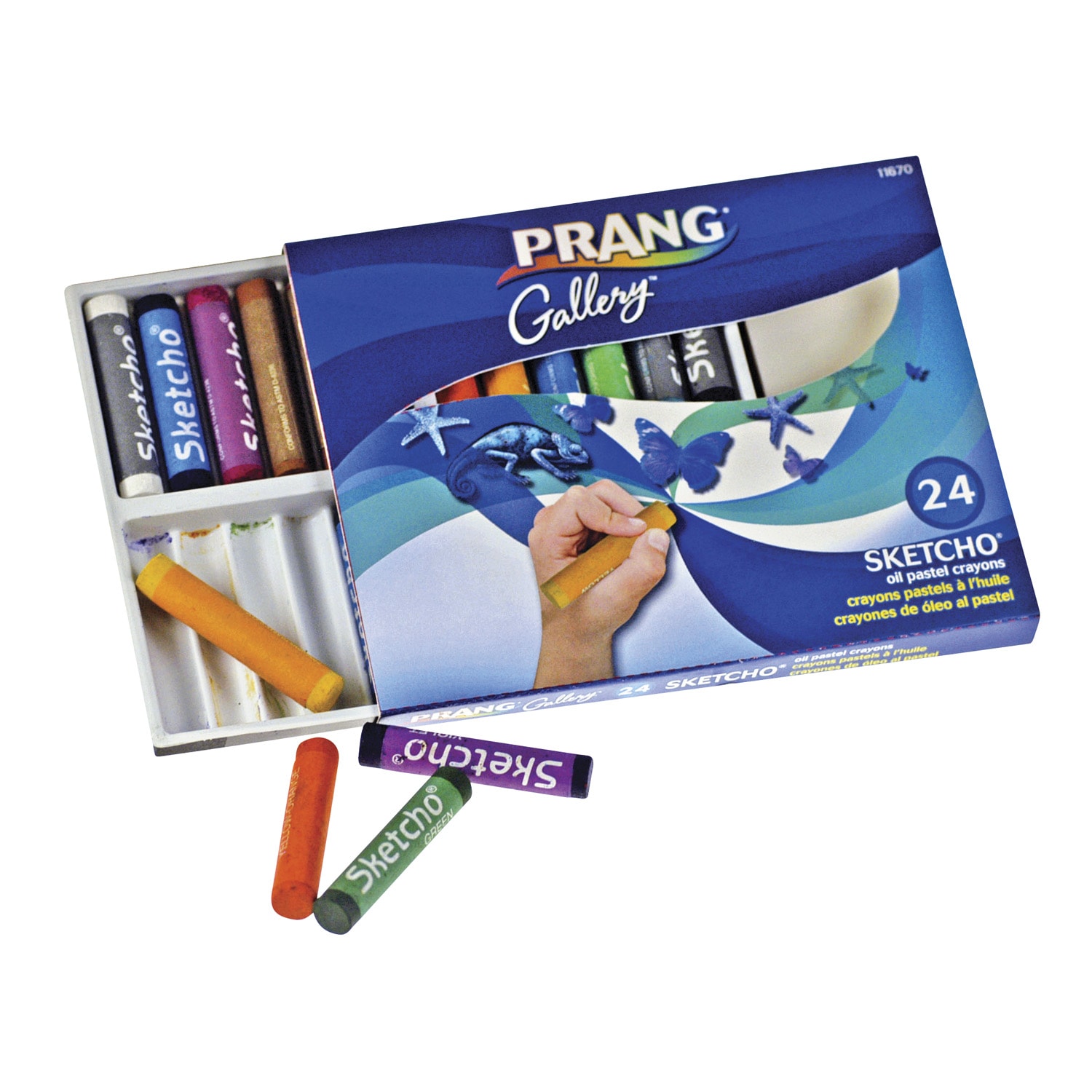 Prang Sketcho Oil Pastel Crayons, Assorted Colours, Box of 24 Grand & Toy