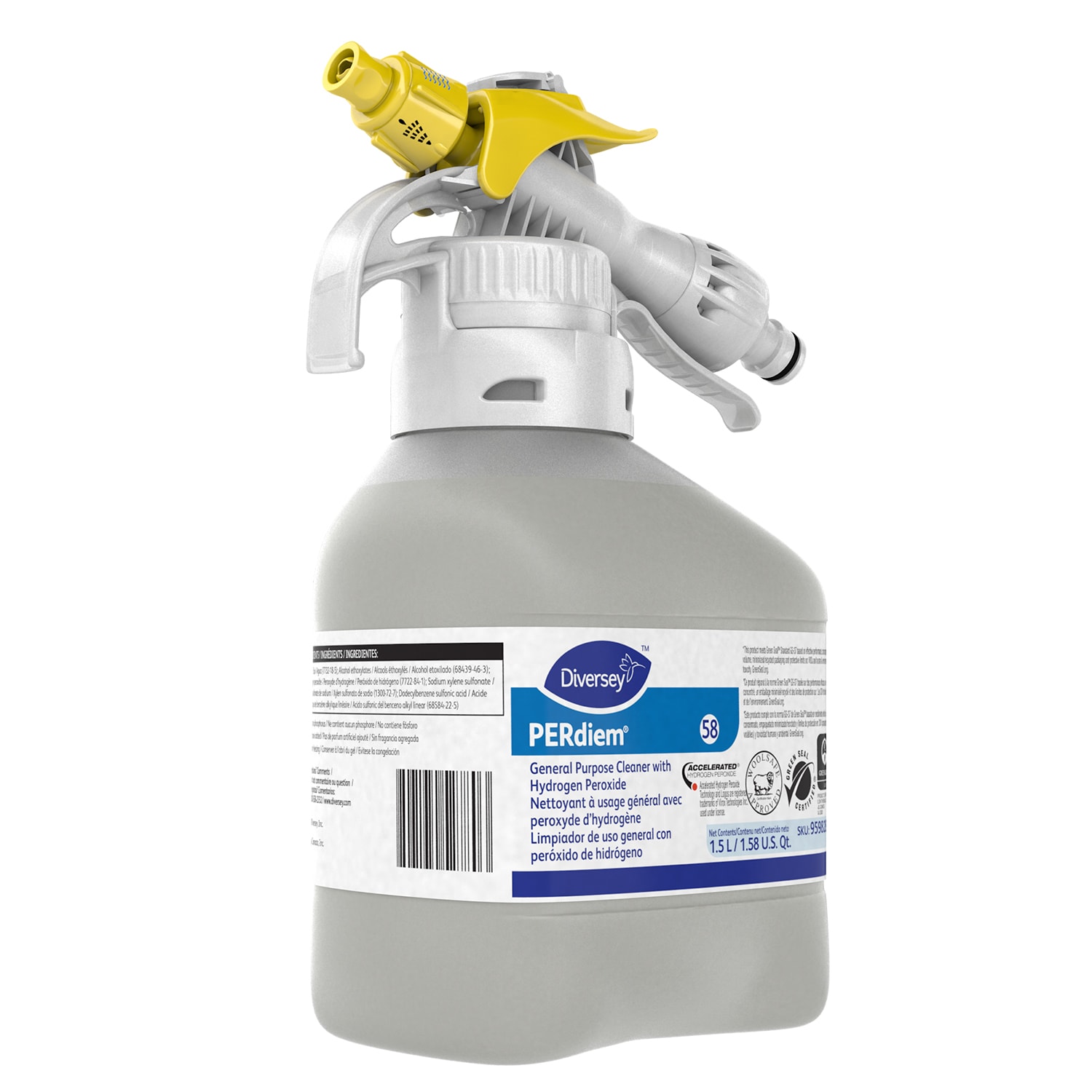 Diversey PERdiem General Purpose Cleaner with Hydrogen Peroxide, 1.5 L RTD Spray, 2/CT Grand & Toy