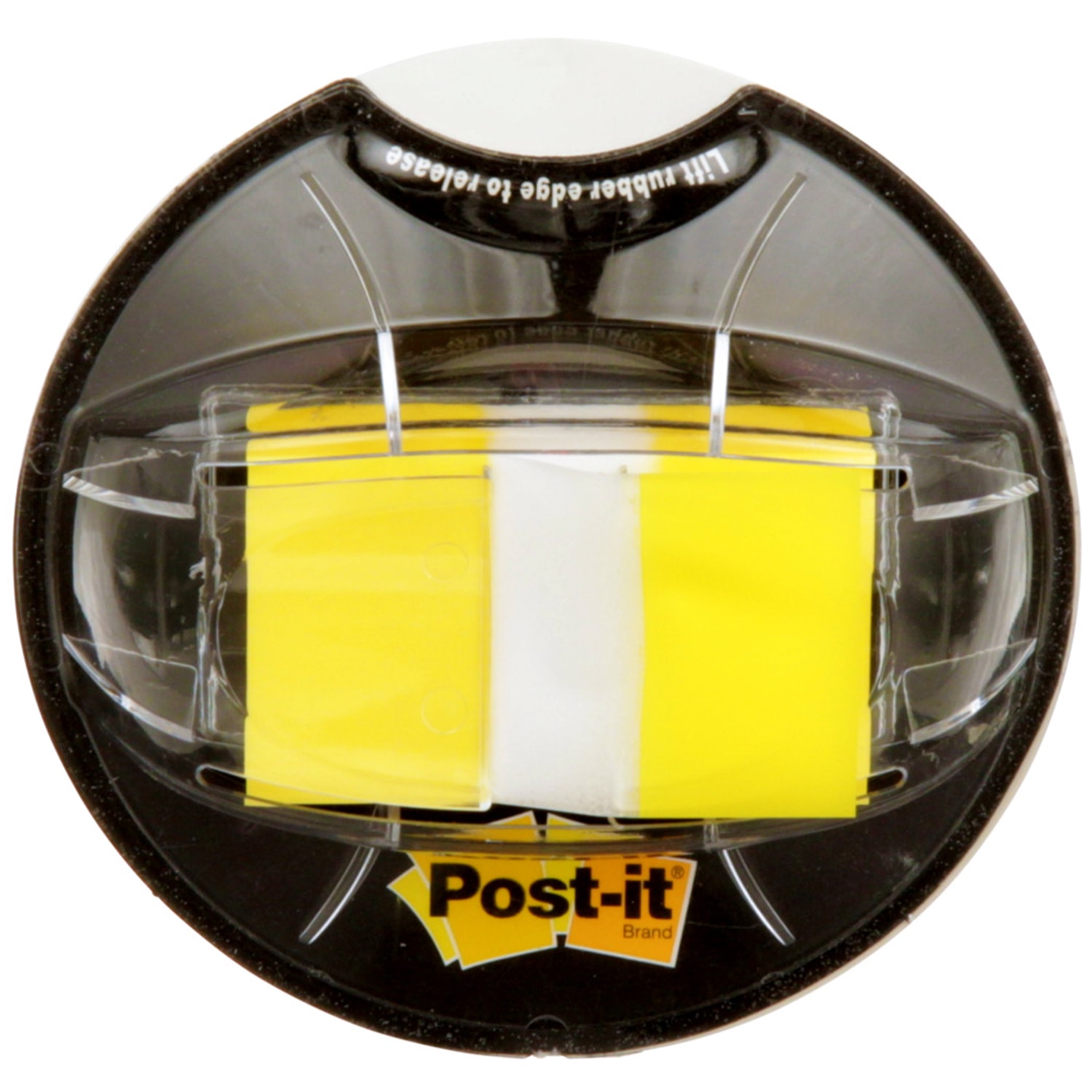 Postit 1" Message Flags in DeskGrip Dispenser, Yellow, 200 Flags/PK