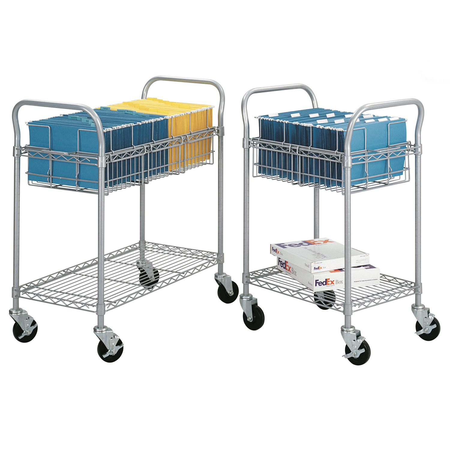 Safco Wire Mailroom Cart, Silver, 26 3/4