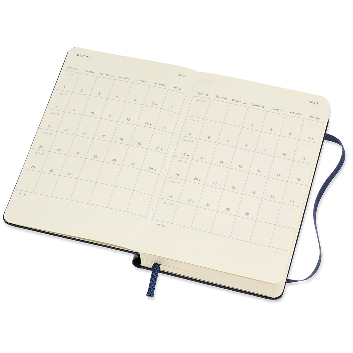 Moleskine 12Month Daily Pocket Planner/Notebook, 3 1/2" x 5 1/2", Blue