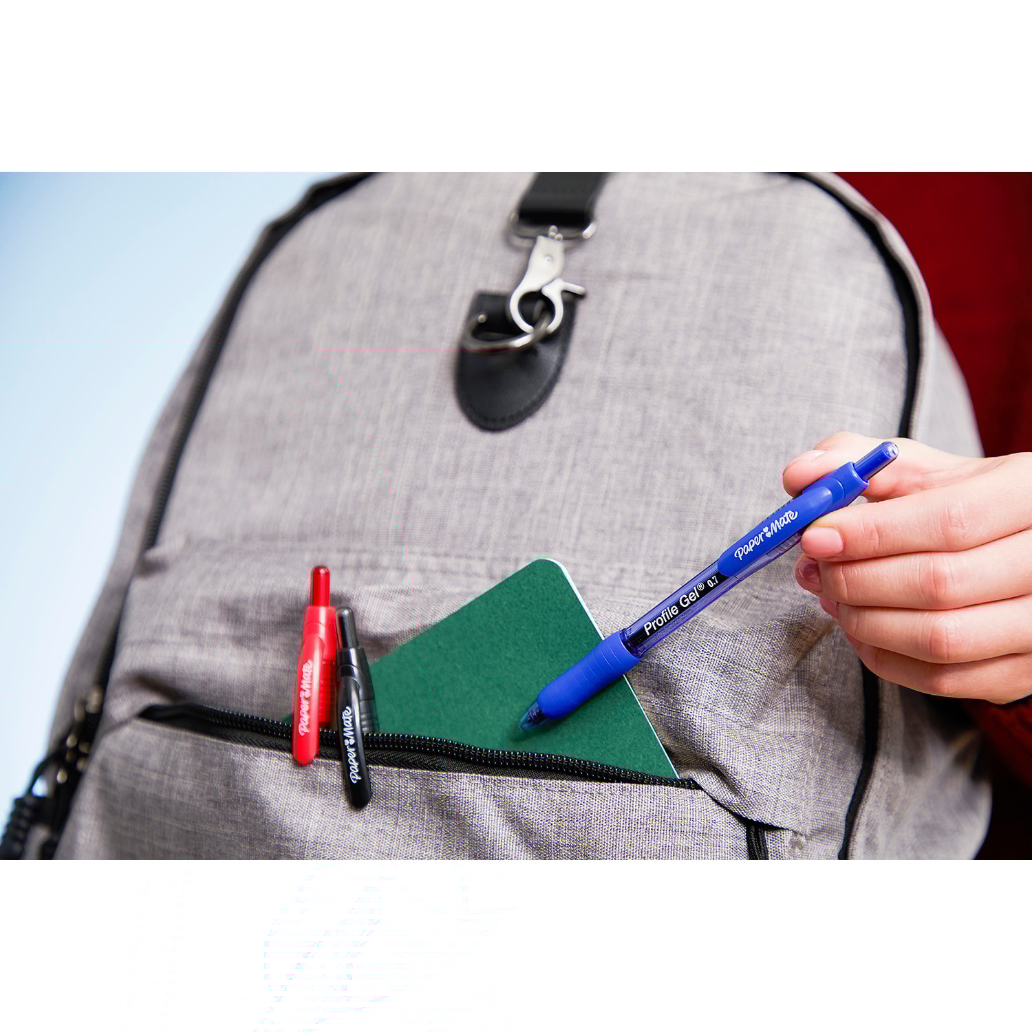 Paper Mate Profile Gel Retractable Pens, Black, Medium 0.7 mm, 12/PK