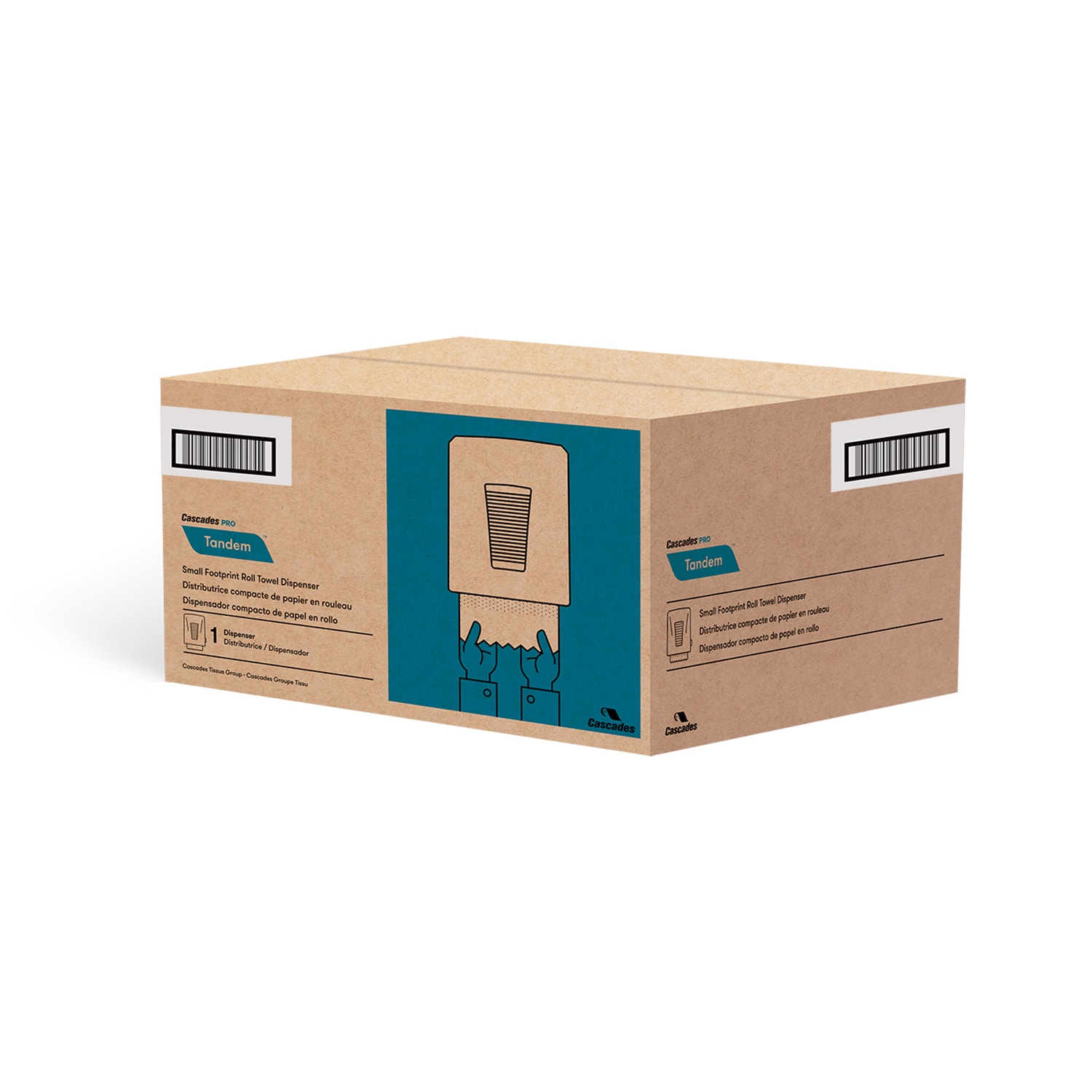 Cascades PRO Tandem Small Footprint Paper Towel Dispenser, White