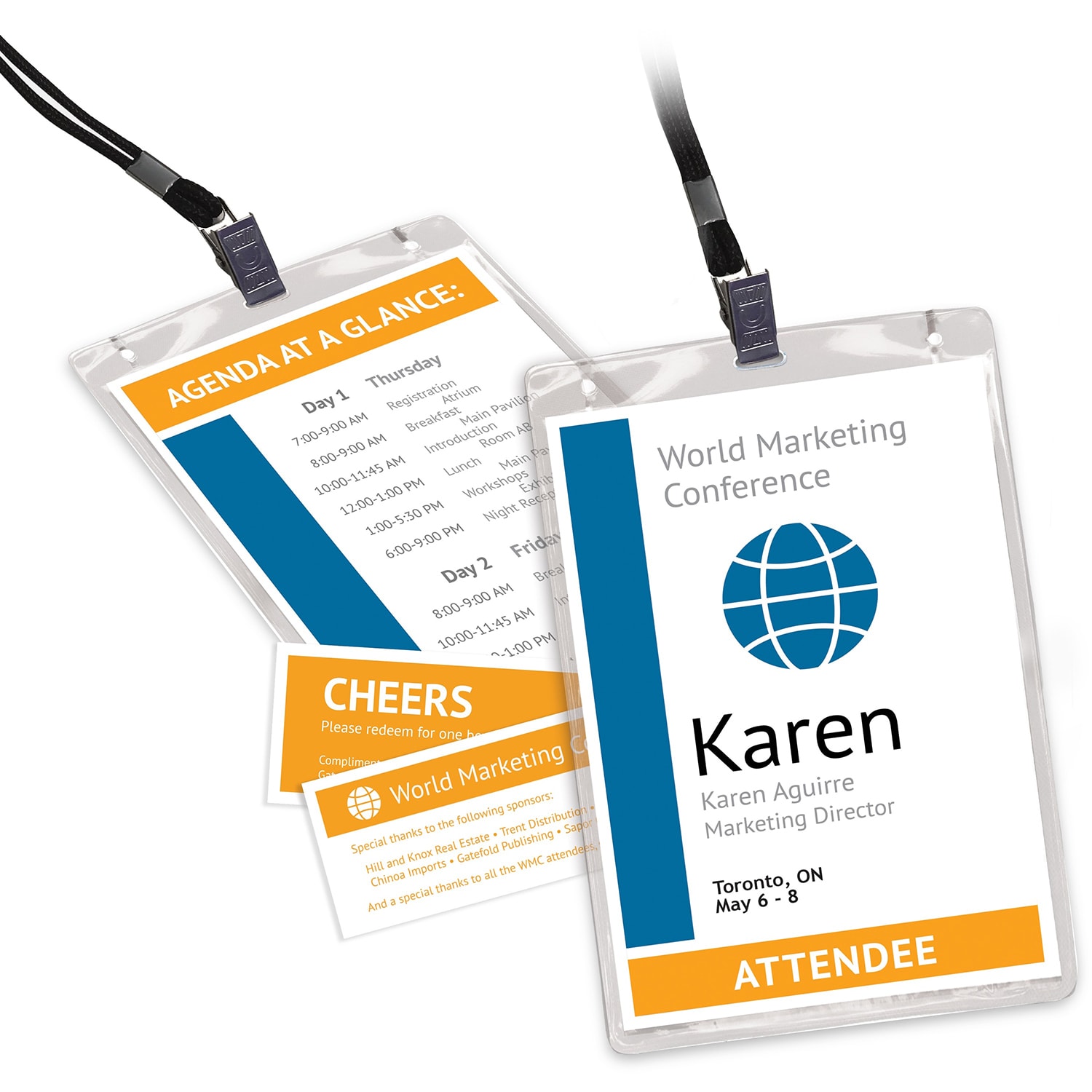 Avery Vertical Style Name Badges with Holders, White/Clear, 6" x 4 1/4