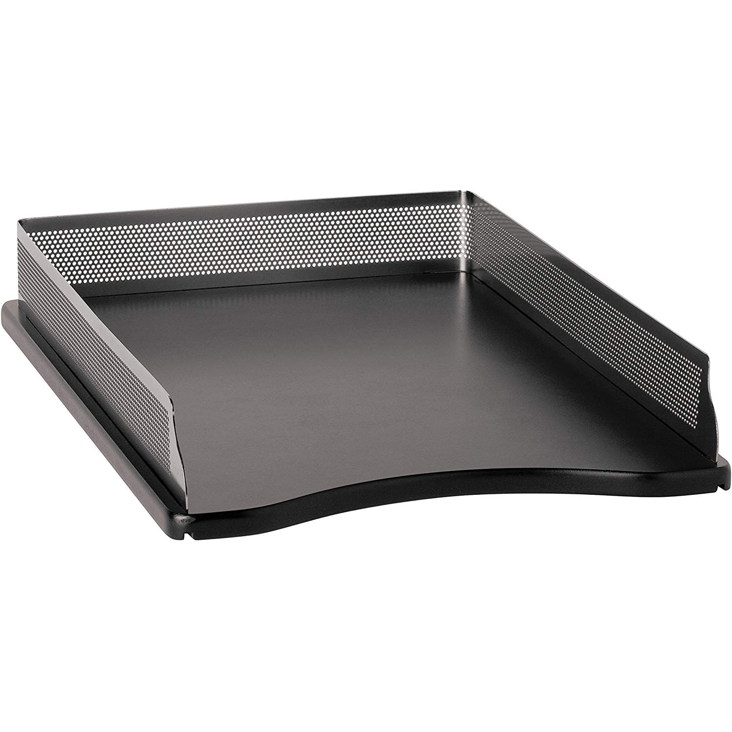 Rolodex Distinctions Front Load Stacking LegalSize Tray, Black/Gunmetal Grey Grand & Toy