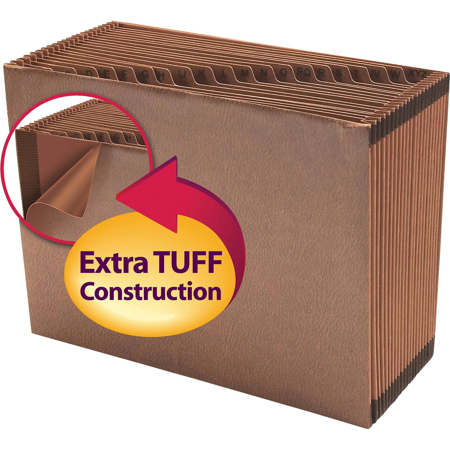 Smead TUFF 21Pocket AZ Expanding Files, RedropePrinted Stock, LetterSize Grand & Toy