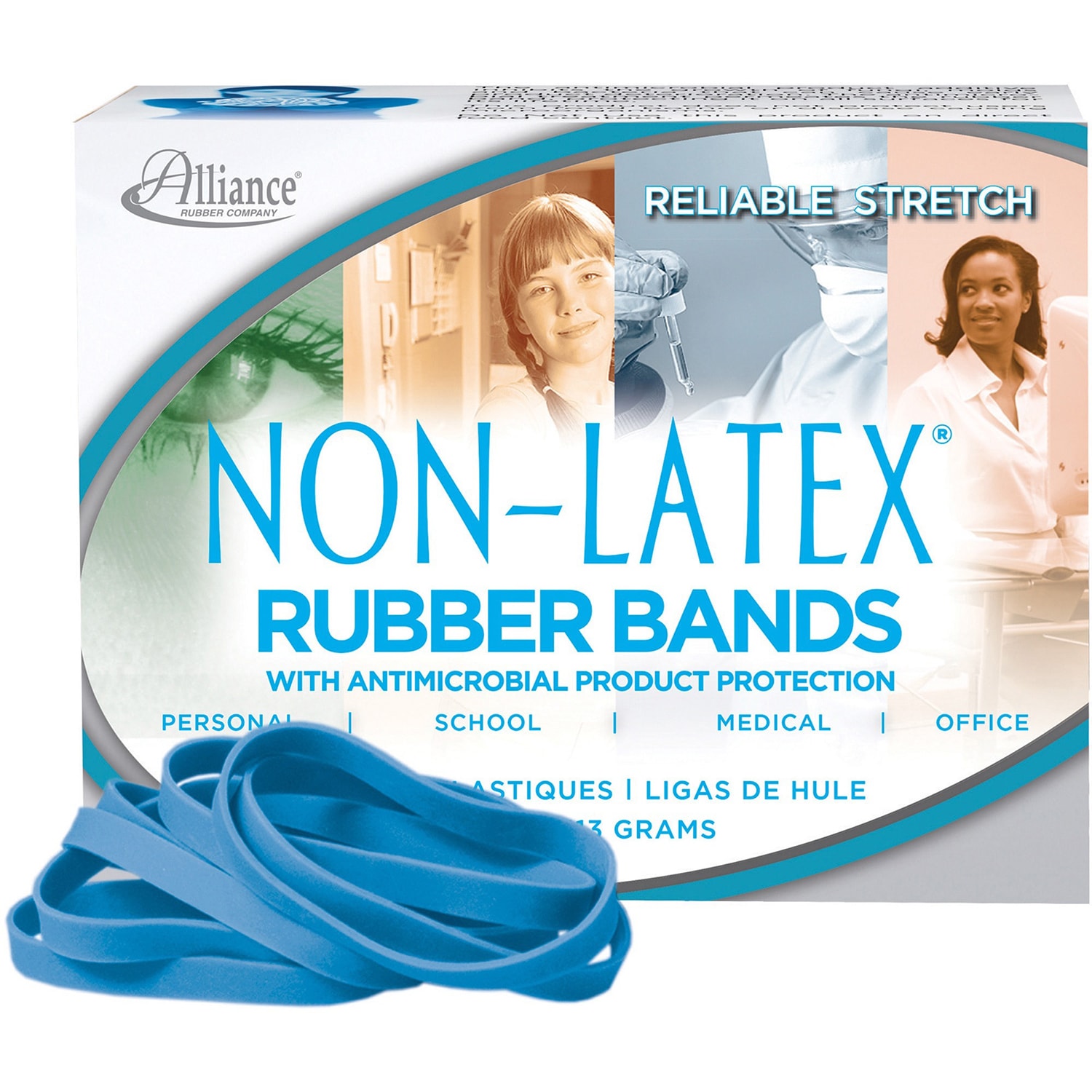 Alliance NonLatex Rubber Bands with Antimicrobial Product Protection