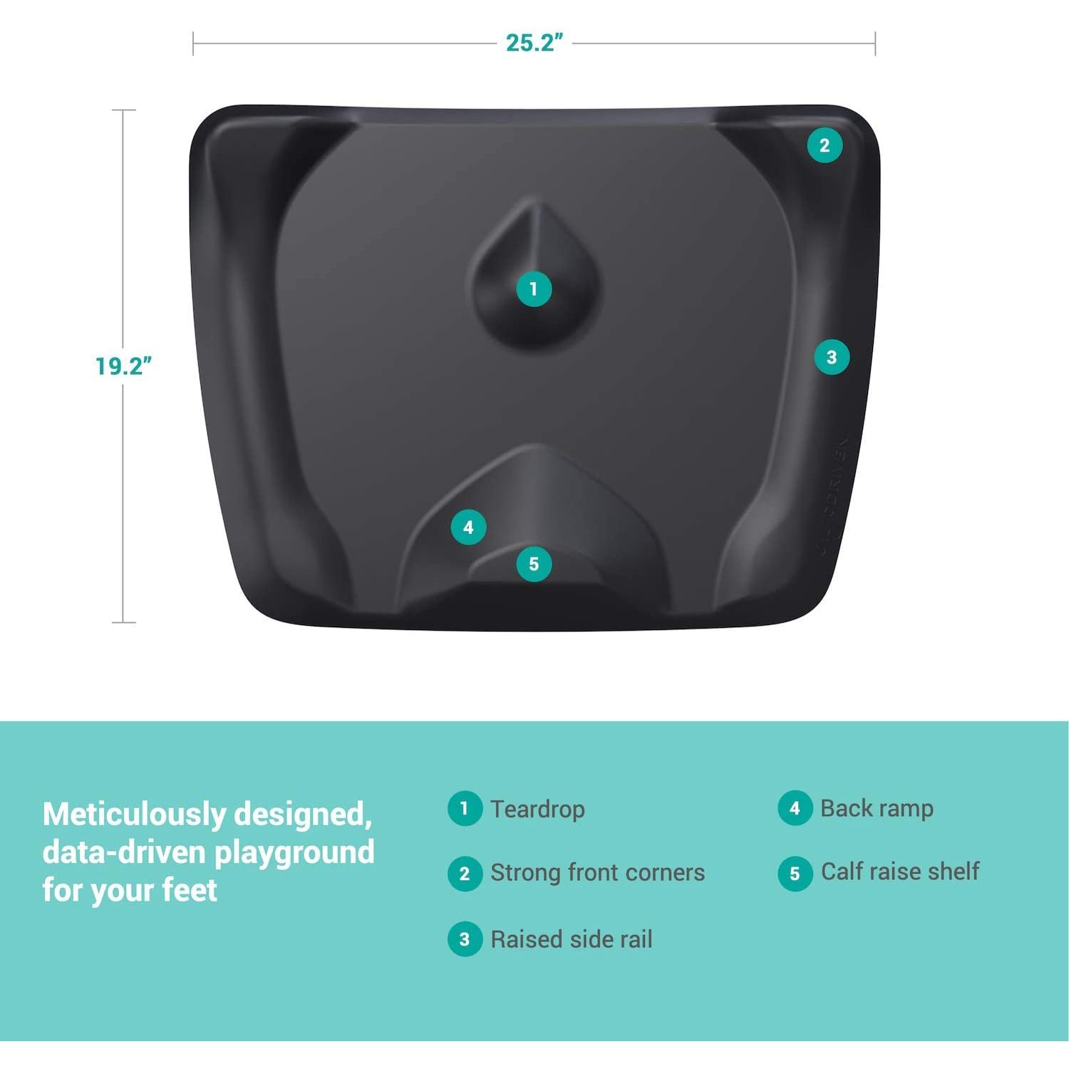 ErgoDriven Topo Mini NotFlat Standing Desk AntiFatigue Mat, Obsidian