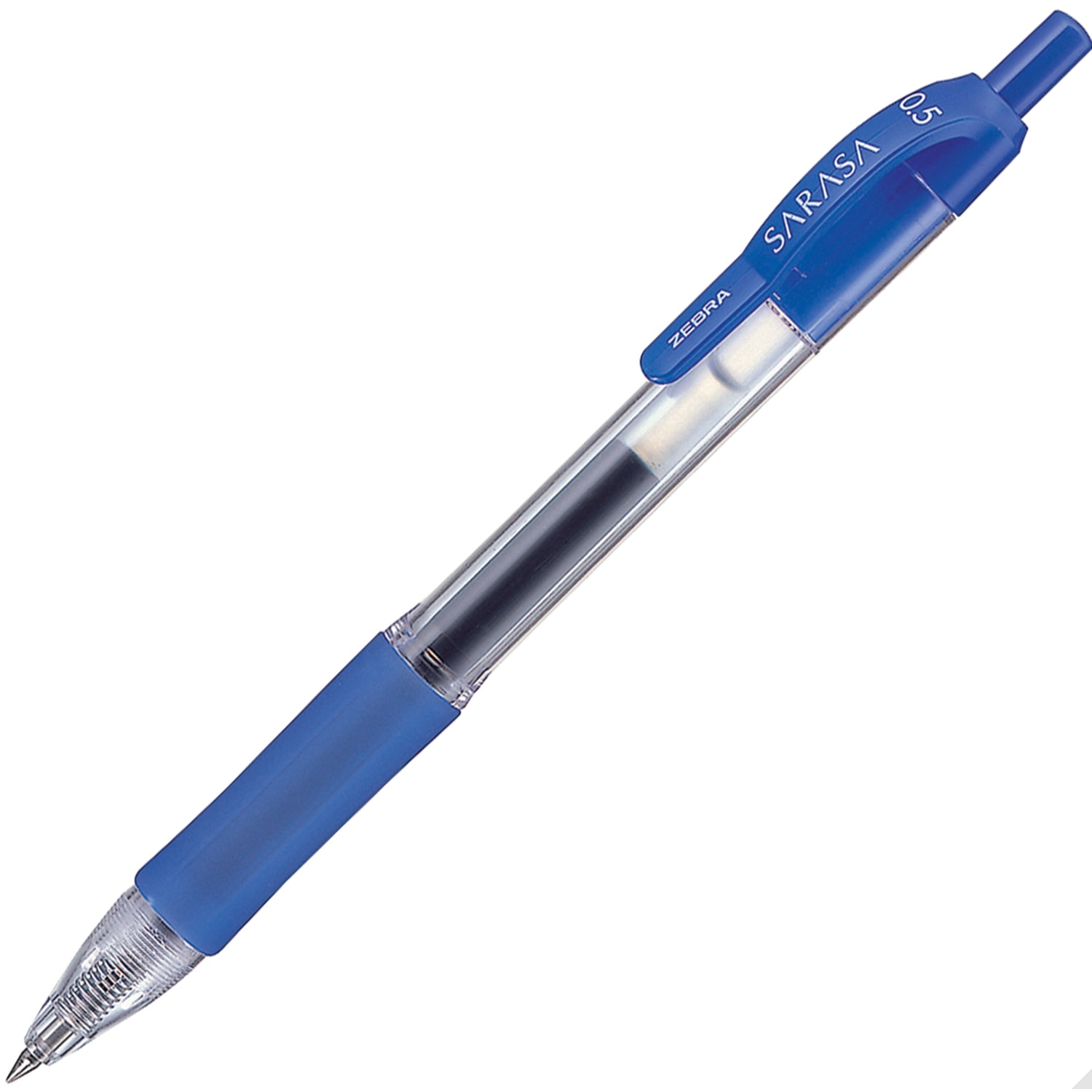 Zebra Sarasa Retractable Gel Pen, Blue, Fine 0.5 mm, Pack of 12 Grand