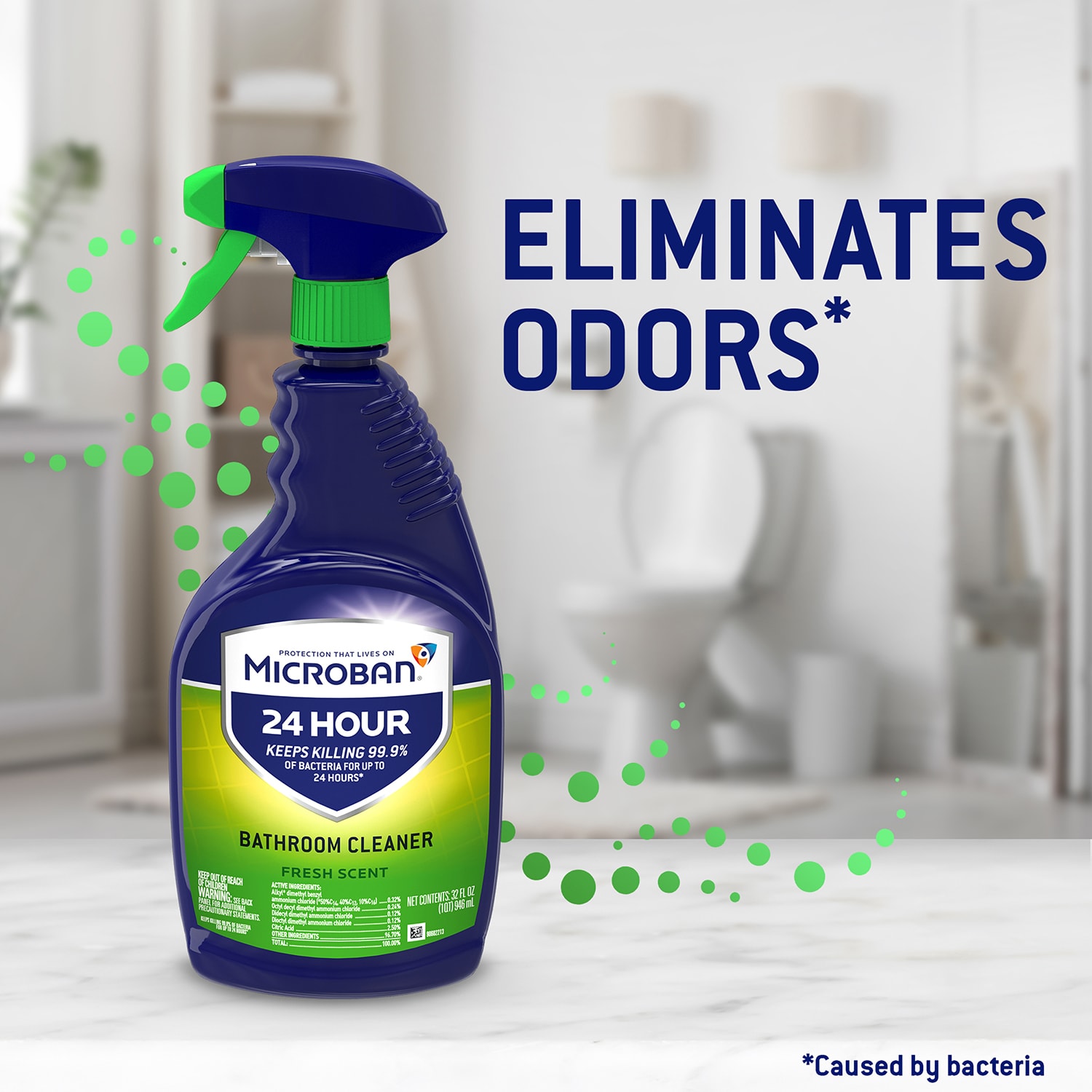 Microban 24 Hour Bathroom Cleaner, Fresh Scent, 946 mL Grand & Toy