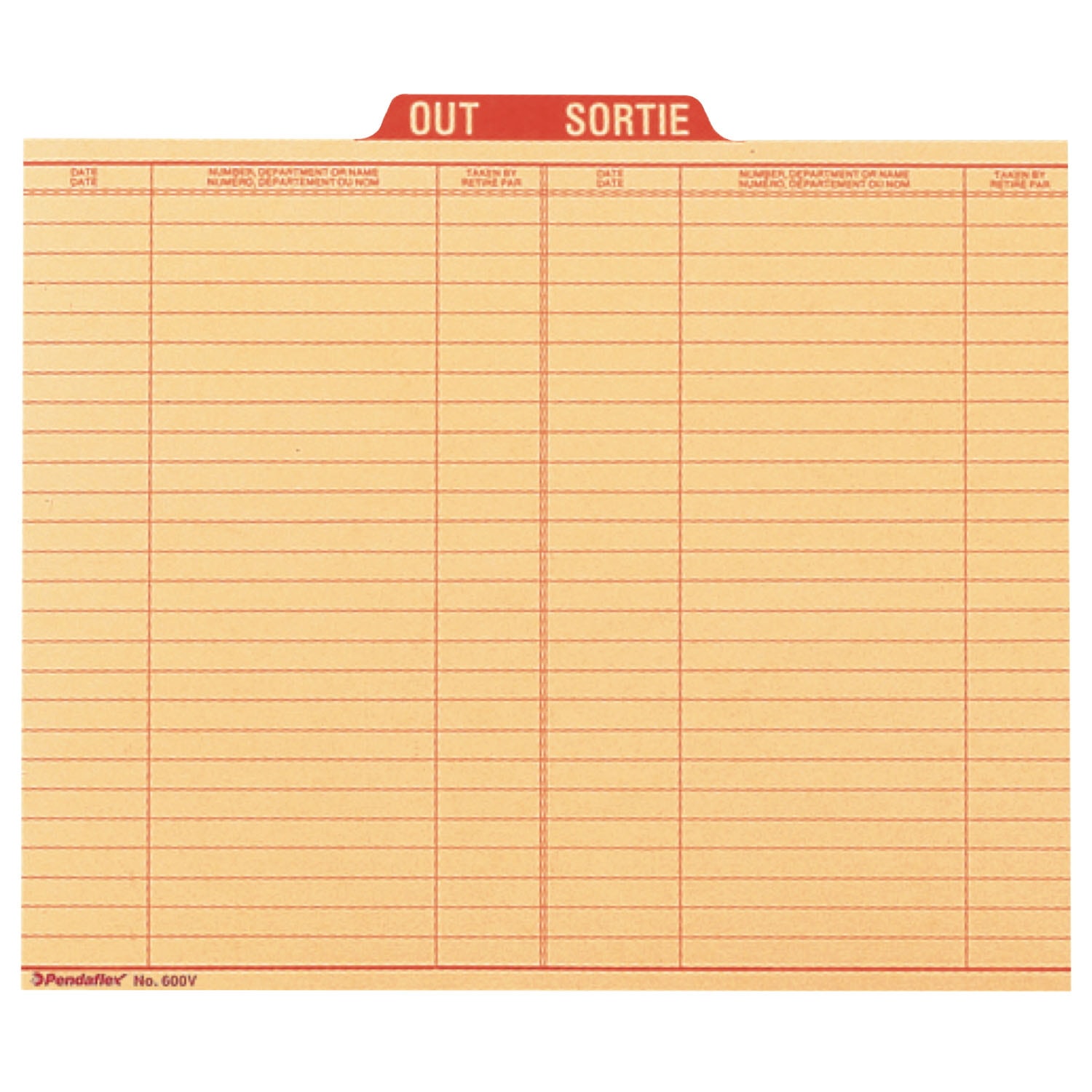 Pendaflex Bilingual Sign Out Guide Grand & Toy