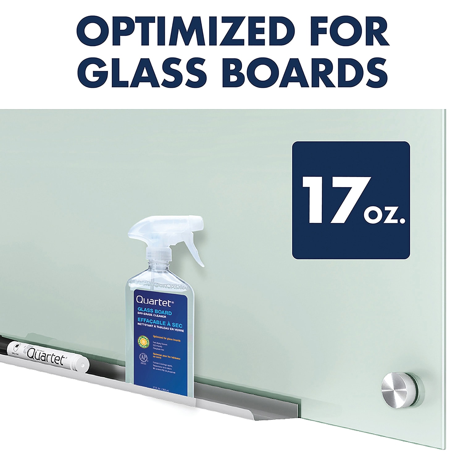 Quartet® Premium Glass Board DryErase Cleaner, 503 mL Grand & Toy
