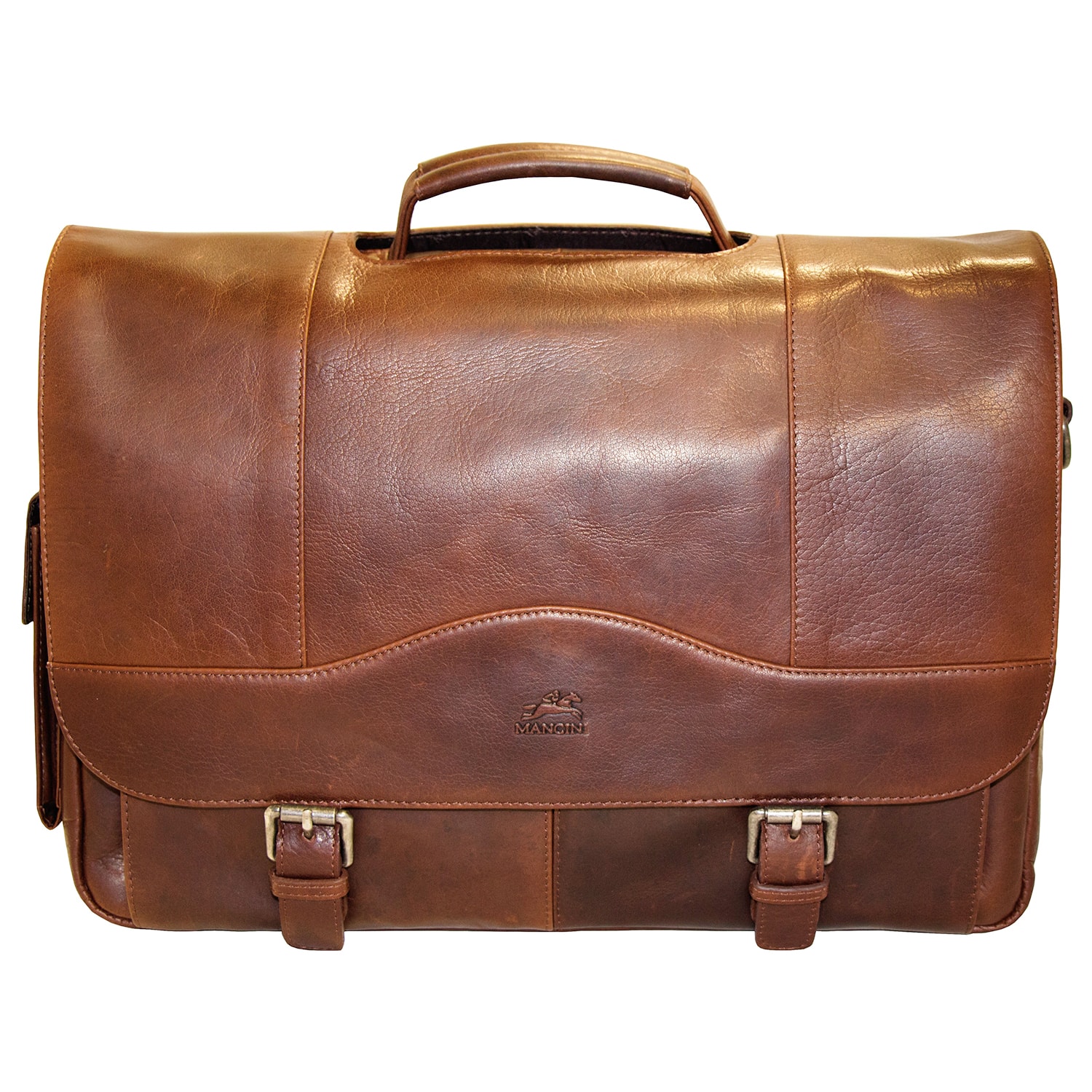 Mancini Leather Porthole Briefcase For 15.6'' Laptops/Tablets Grand & Toy