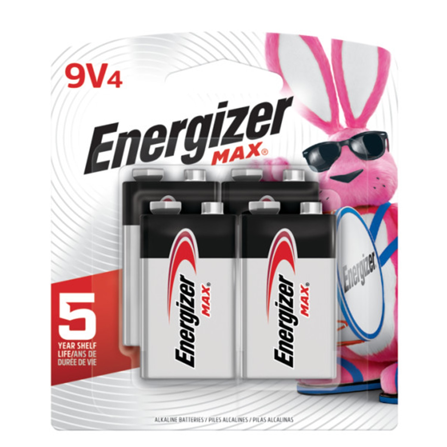 Energizer Max 9V Alkaline Batteries, 4/PK (522BP4) Grand & Toy