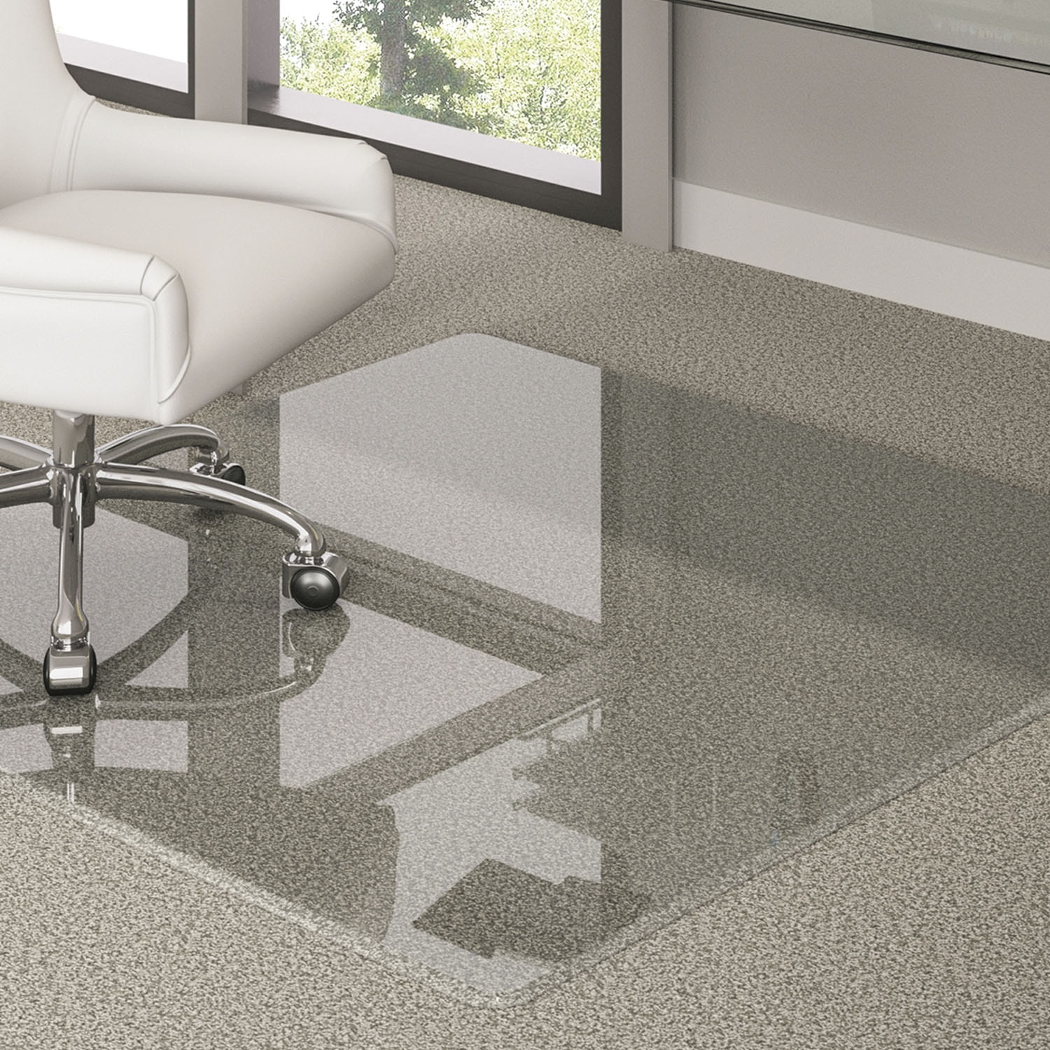 Deflecto Premium Glass Chairmat for Carpets and Hard Floors, Clear, 48