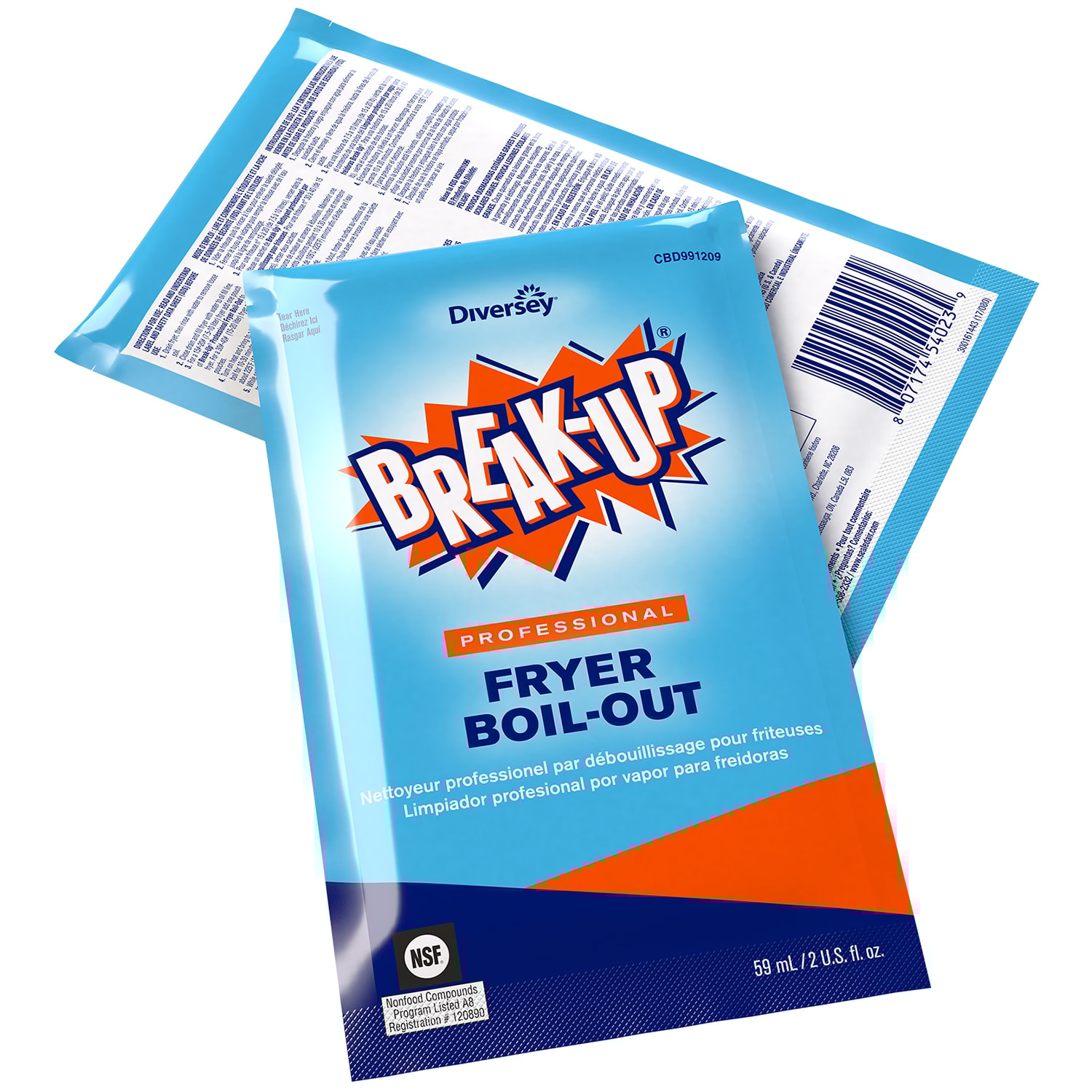 Diversey BreakUp Professional Fryer BoilOut, 59 mL Packet, 36/CT