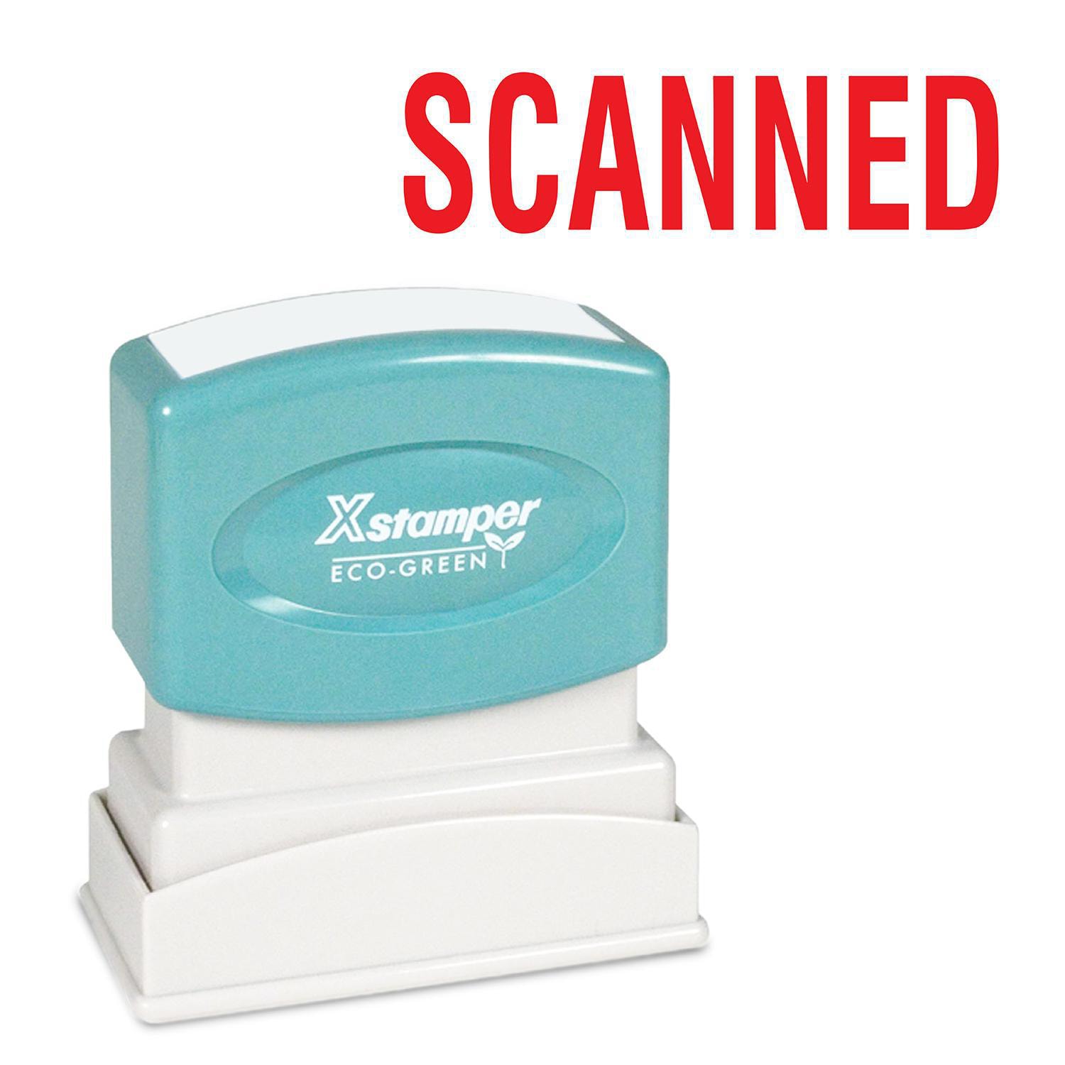 Xstamper Stock Stamp, SCANNED, Red Ink, 1/2" x 1 5/8" Grand & Toy