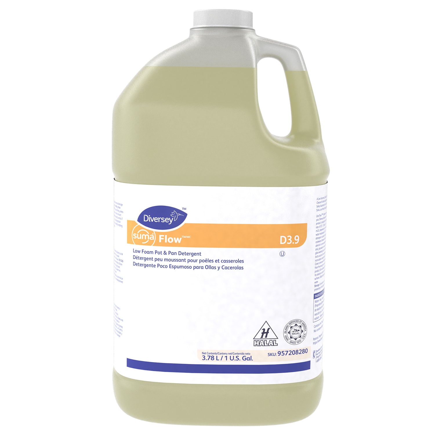 Diversey Suma Flow LowFoam Pot And Pan Detergent, 3.78 L, 4/CT Grand & Toy