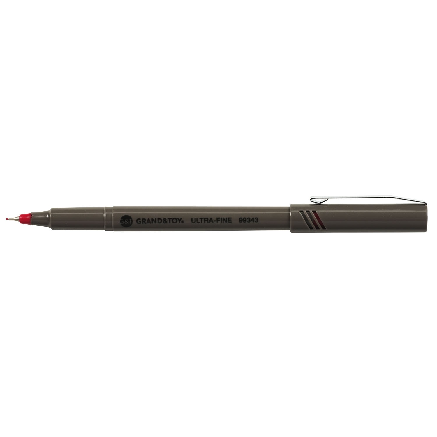 Grand & Toy PorousPoint Pens, Red, UltraFine 0.4 mm, 12/BX Grand & Toy