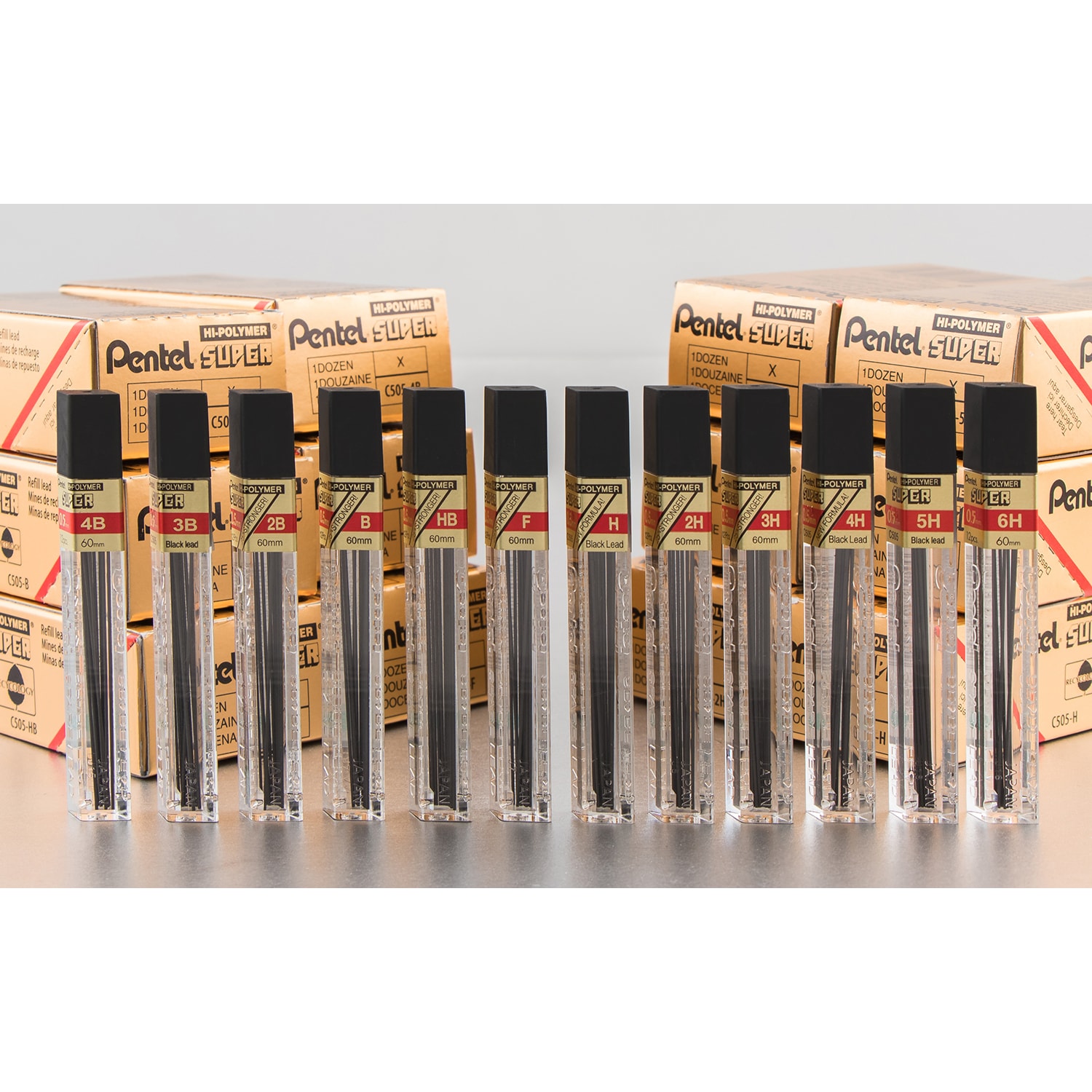 Pentel HiPolymer Super Lead Refills for Mechanical Pencils, HB, 0.2 mm