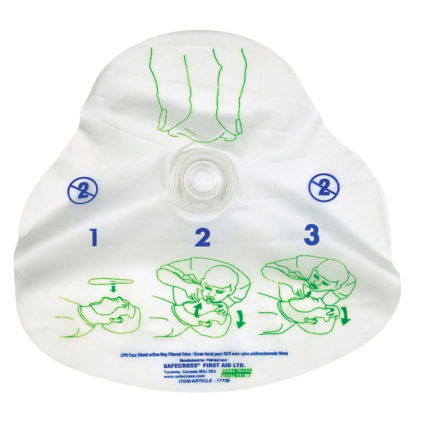 Safecross SingleUse CPR Face Shield with 1Way Filter Valve Grand & Toy