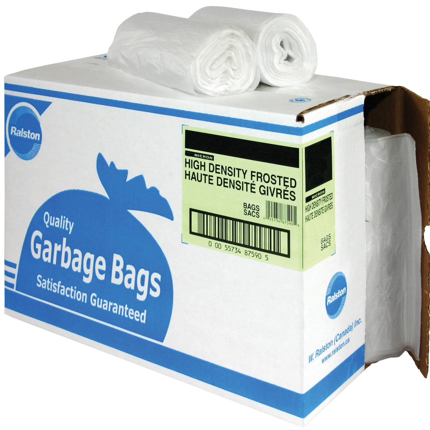 Ralston 2800 Series HighDensity Industrial Garbage Bags, Frosted, 22