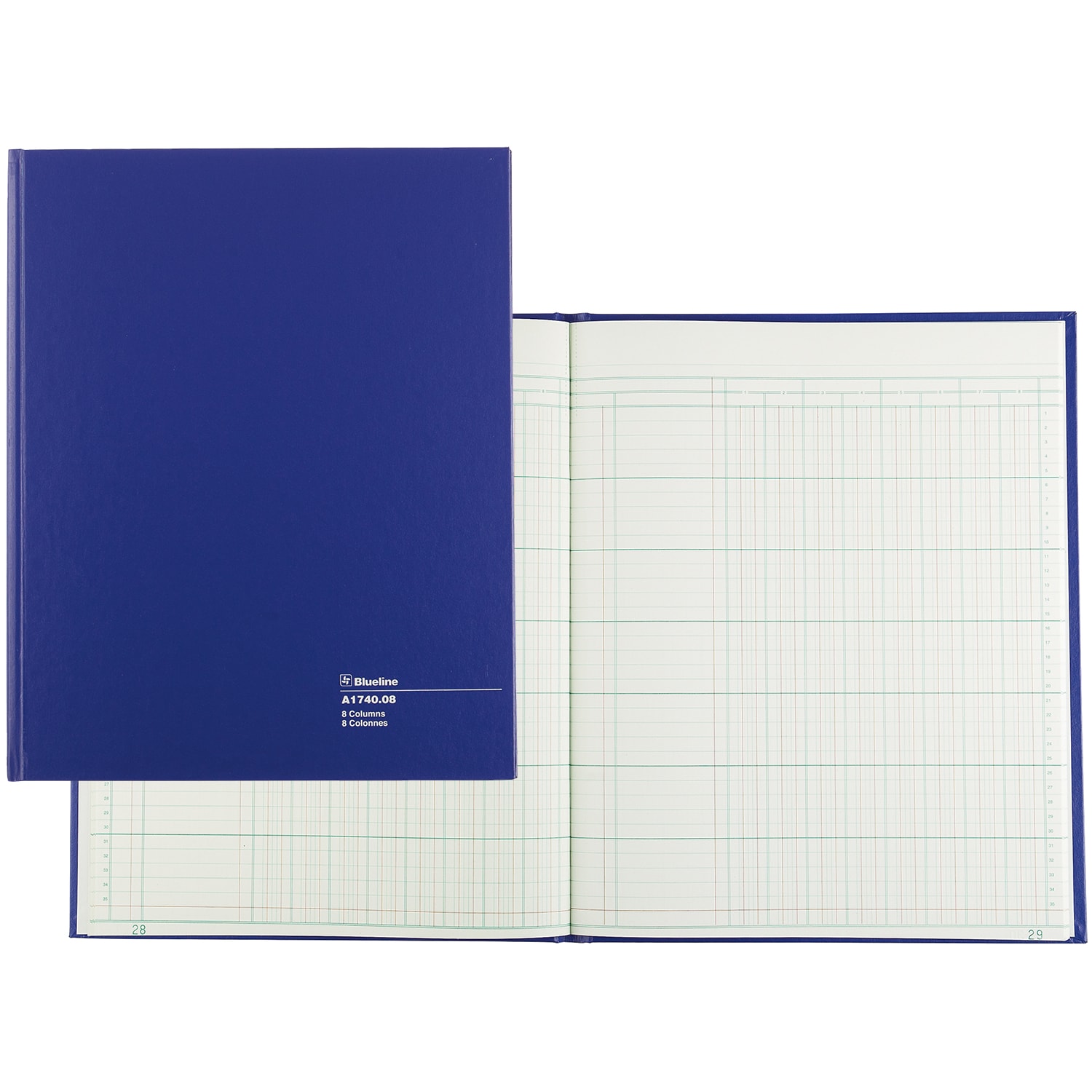 Green Recycled Paper Columnar Book Blueline Columnar Book - 6 Columns ...