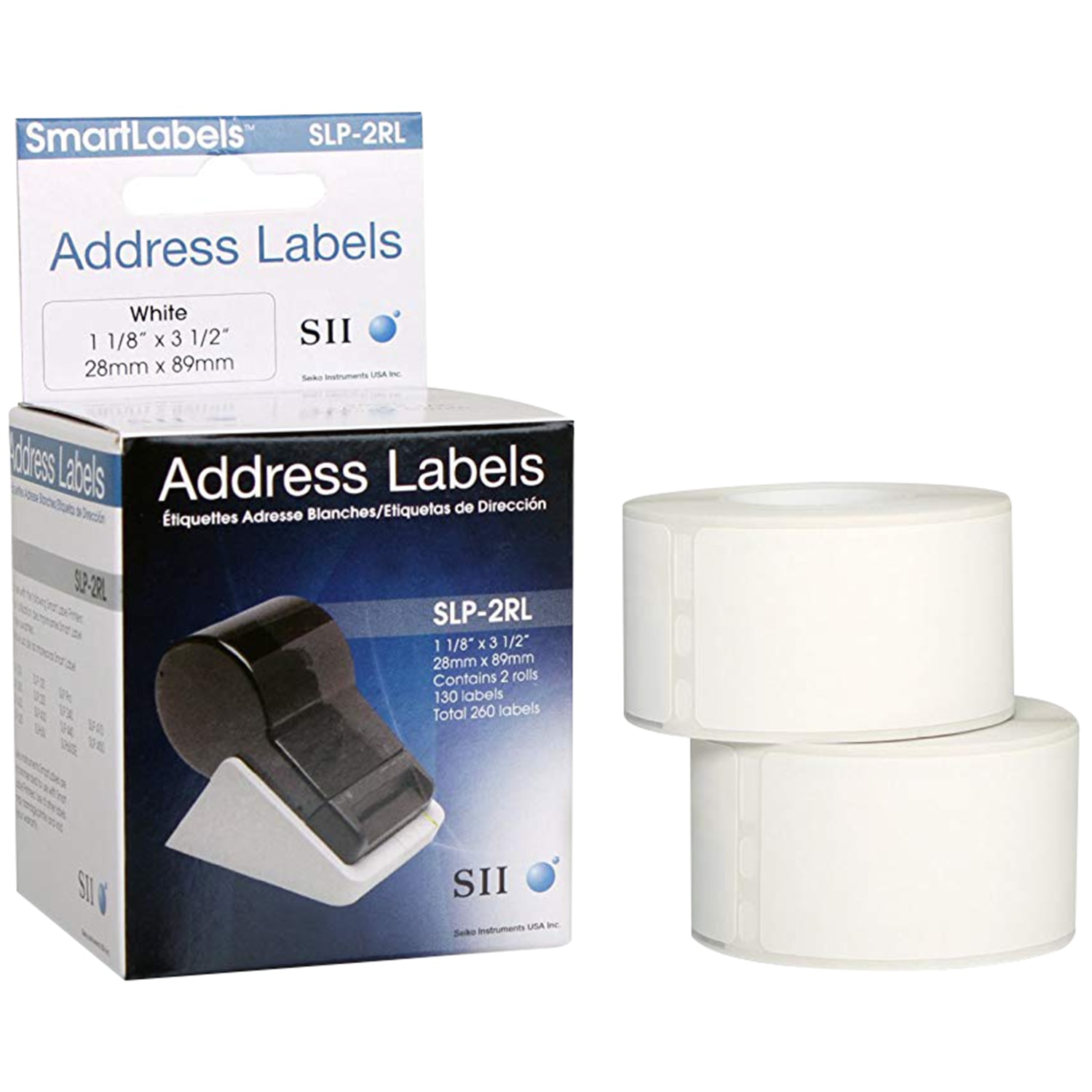 Seiko Instruments White Address Labels for Smart Label Printers, 3 1/2