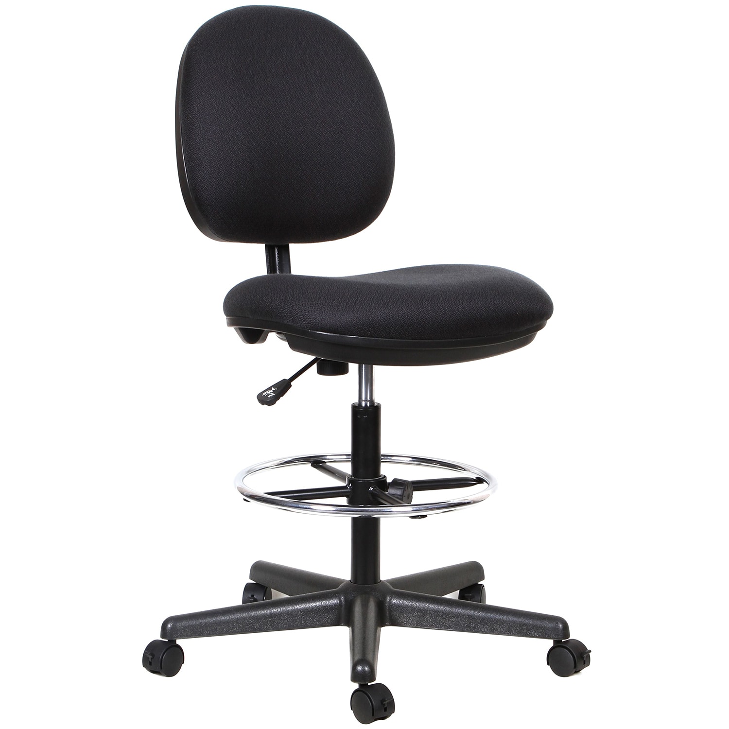 TygerClaw Office MidBack Stool, Black Fabric Grand & Toy