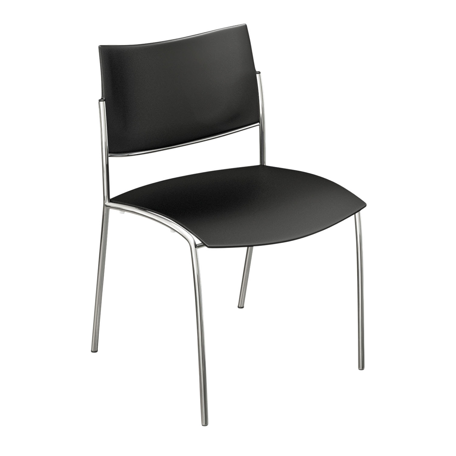 Safco Escalate Stackable Dining Chairs Set of 4, Black Grand & Toy