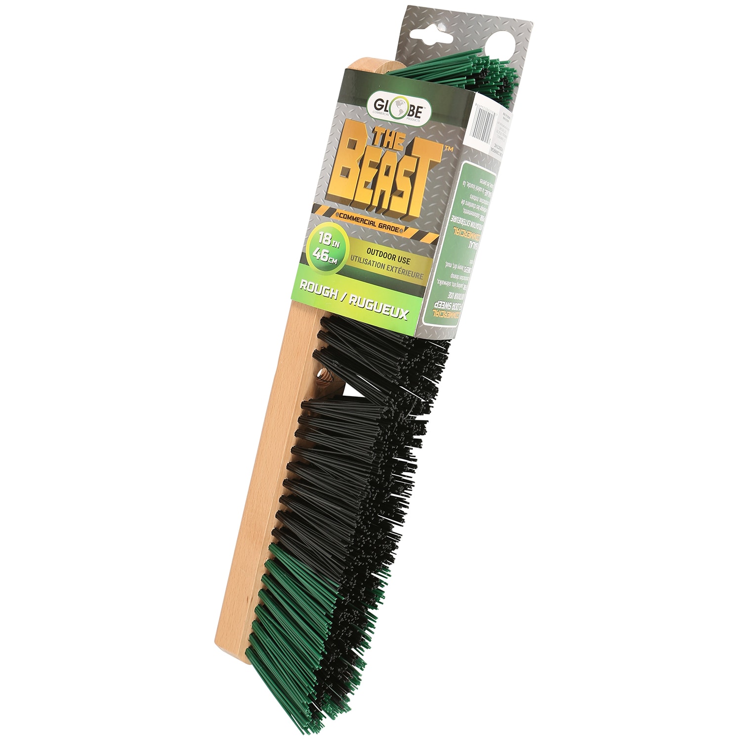 Globe Commercial Products Wood Block Push Broom Head, Rough, 18