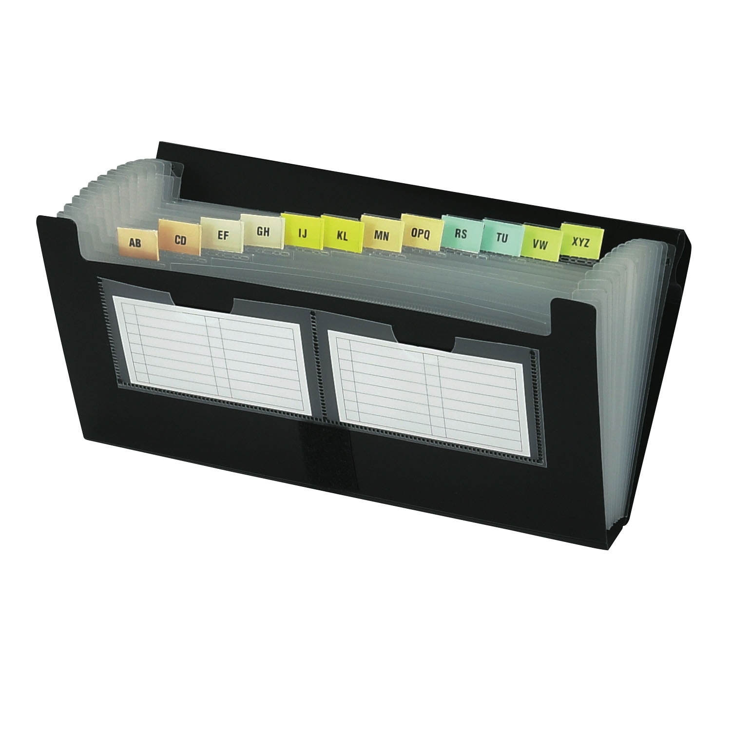 Filexec Black Poly Expanding File, ChequeSize (4" x 7") Grand & Toy