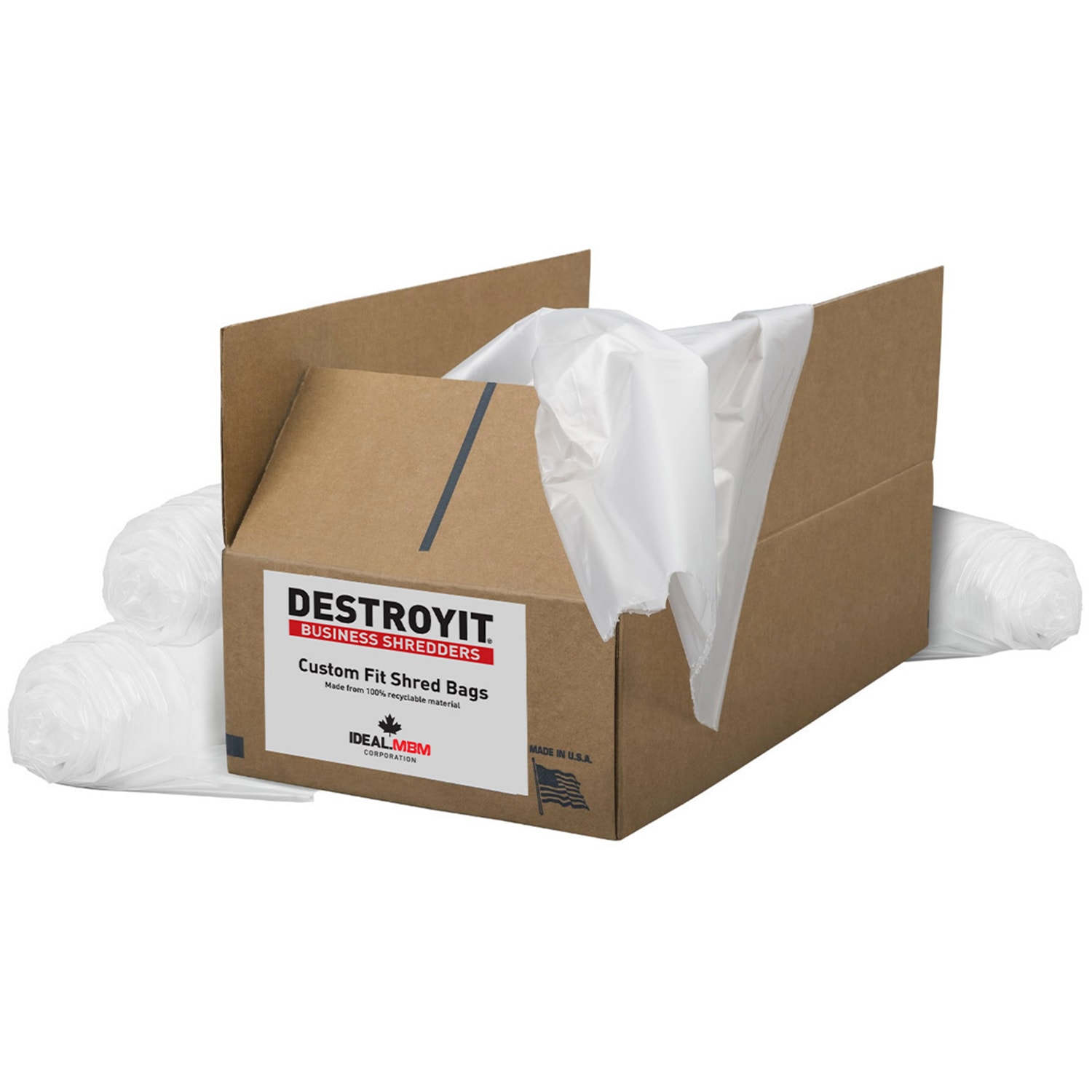 DestroyIt IdealMBM 901 Shredder Bags, 56 Gallon, 80/CT Grand & Toy