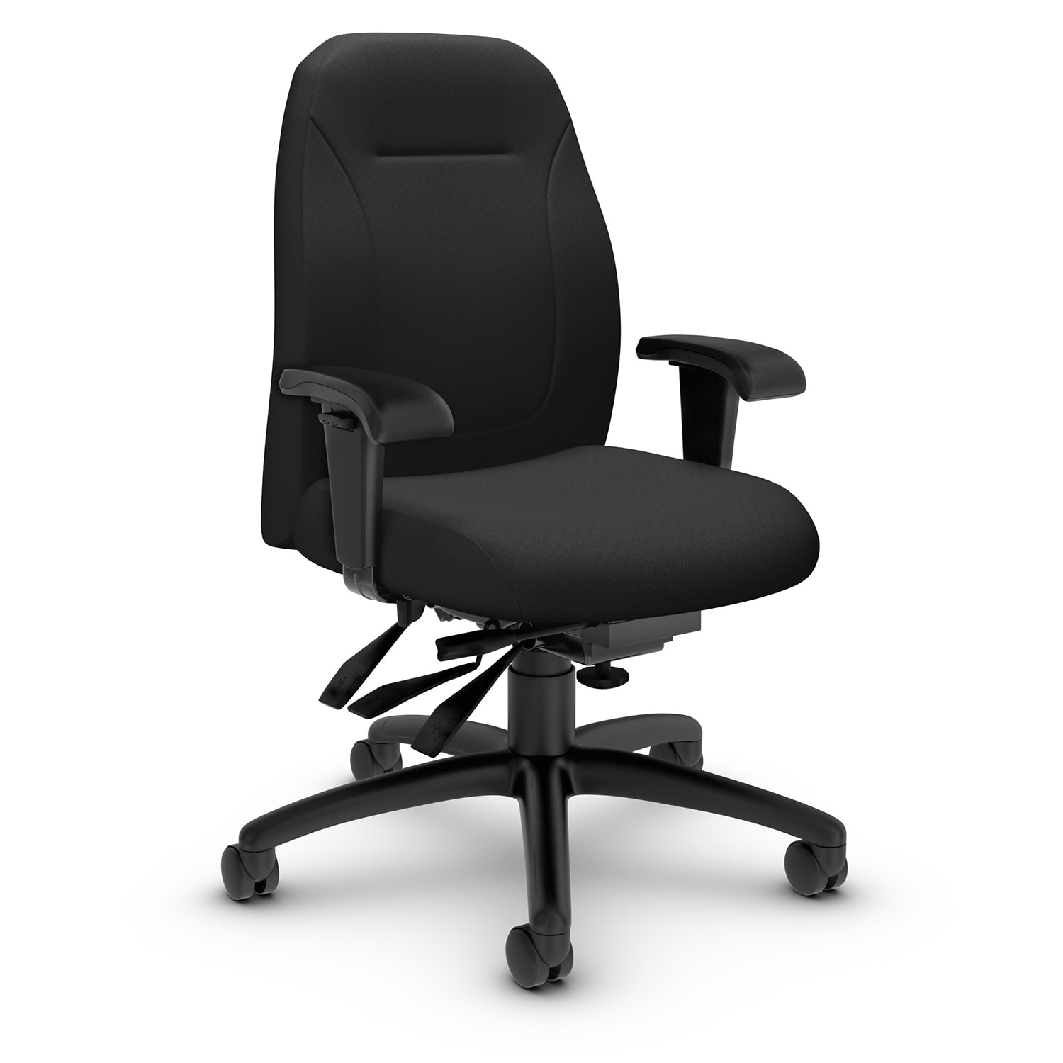 Global Echo MidBack MultiTilter Chair, Black, Quilt Fabric Grand & Toy