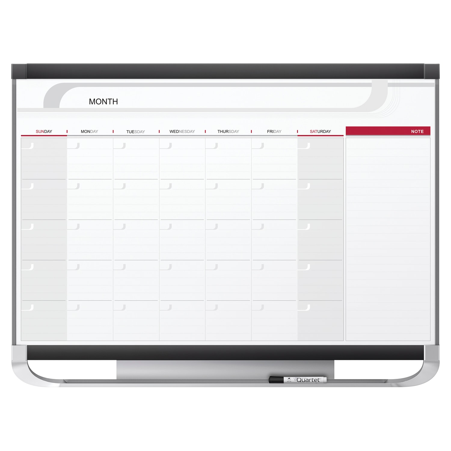 Tableau Magnétique Double Face Calendrier Mural & Tableau Blanc Uni 38x30cm - Planificateur Mensuel Effaçable Avec Effaceur, 4 Feutres Et 4 Aimants