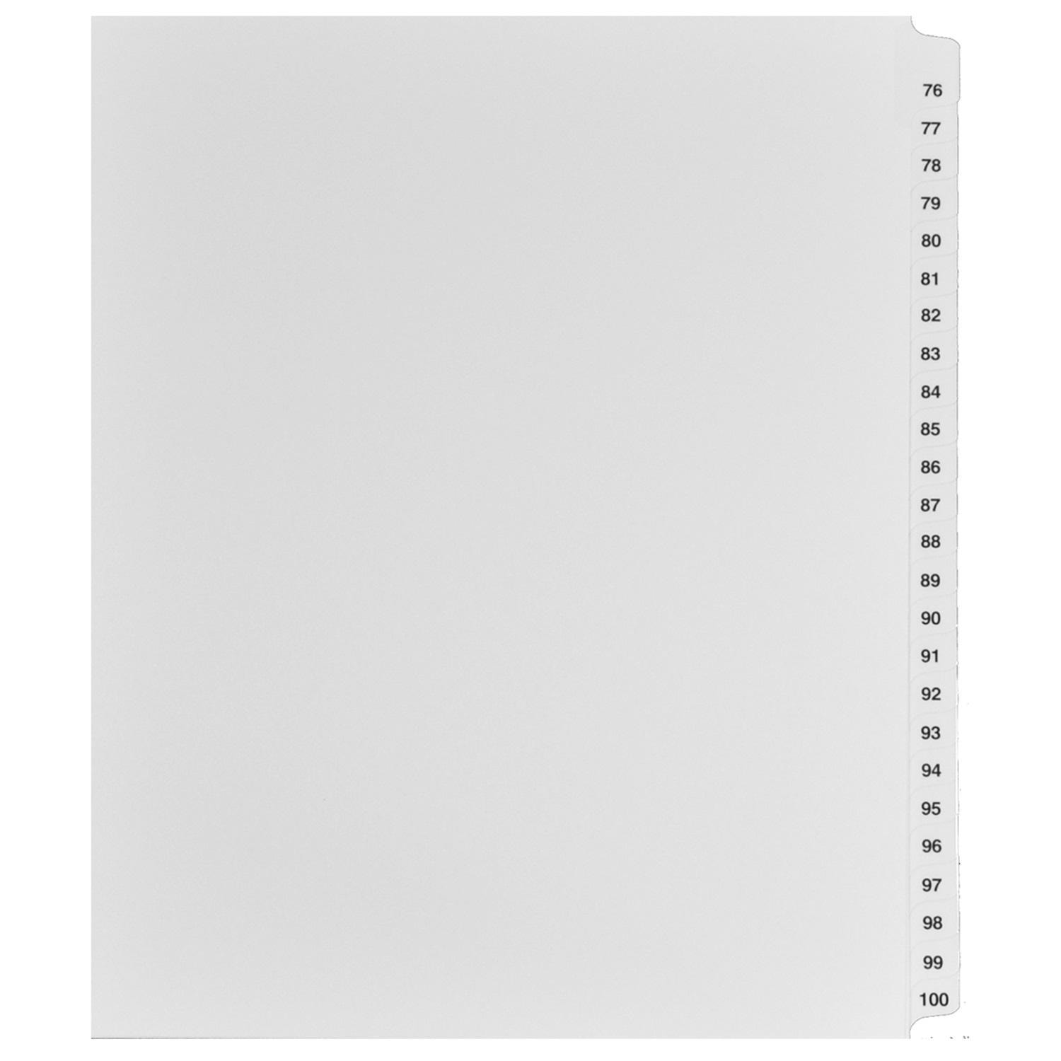 Mark Maker White Legal Index Tabs 76100, 1/25th Cut, With Numbered