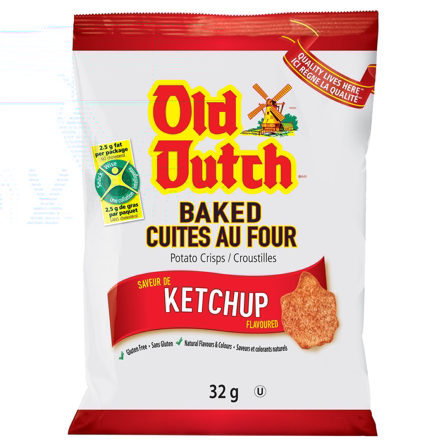 Old Dutch Potato Chips, Baked, Ketchup, 32 g, 36/CT | Grand & Toy