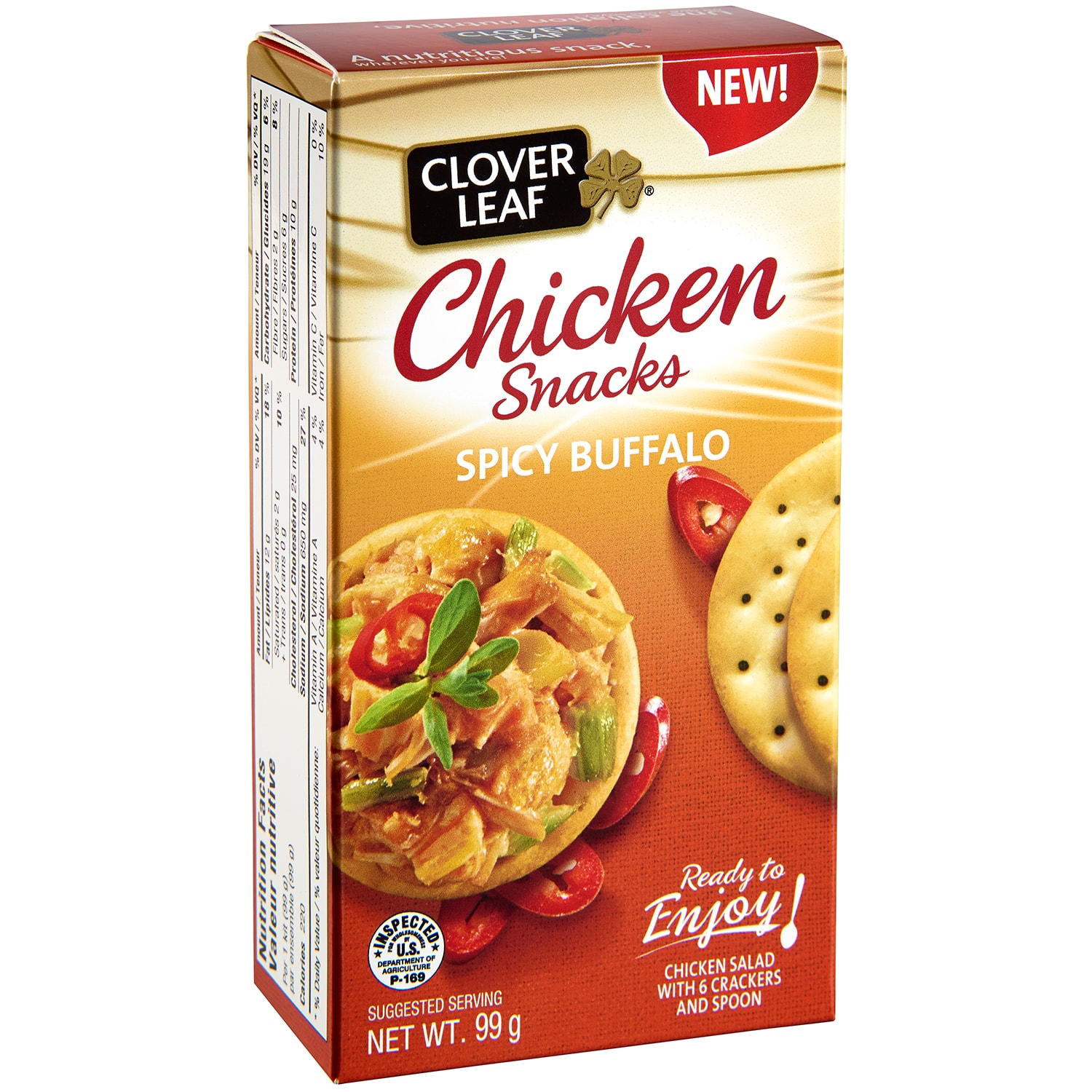 Clover Leaf Spicy Buffalo Flavoured Chicken Salad Snack Kit, 99 g