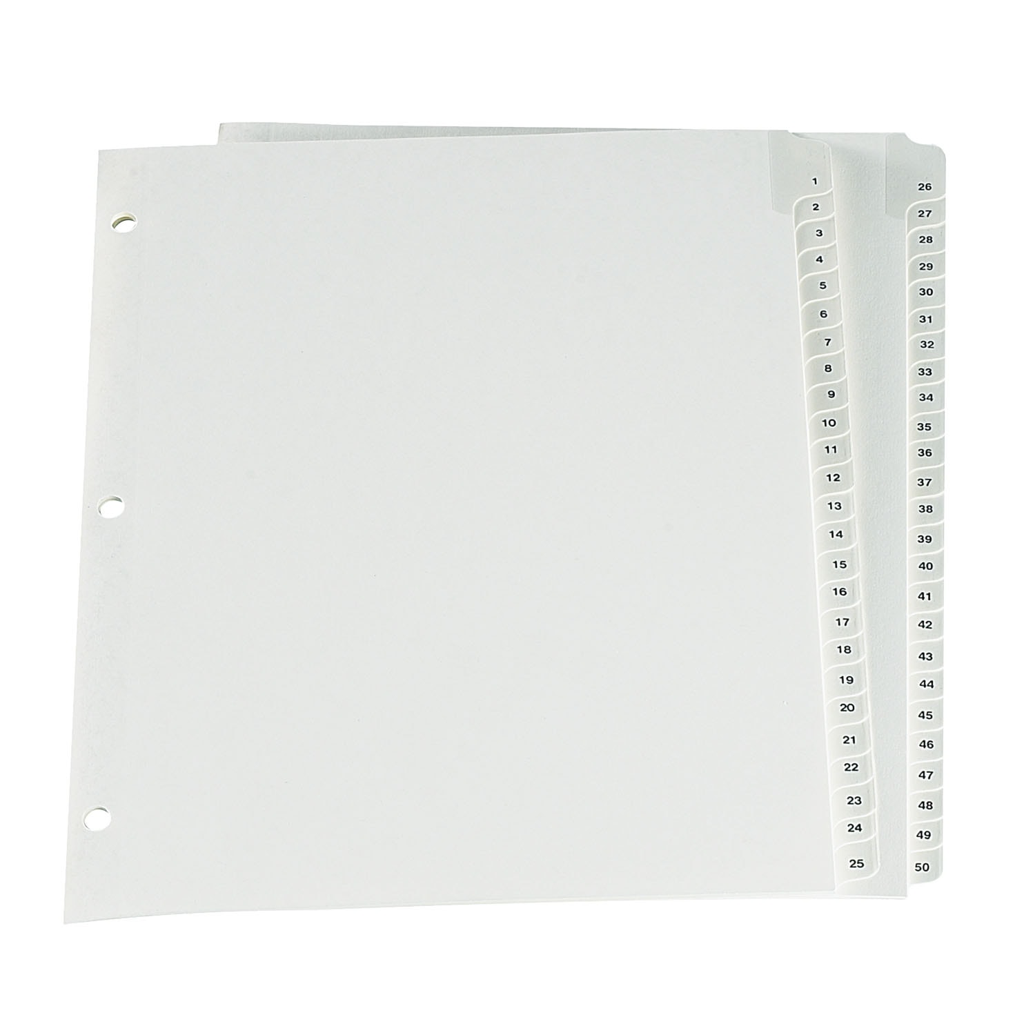 Oxford Premium Series Numerical Tab Dividers, Numbered 150, White, 8 1