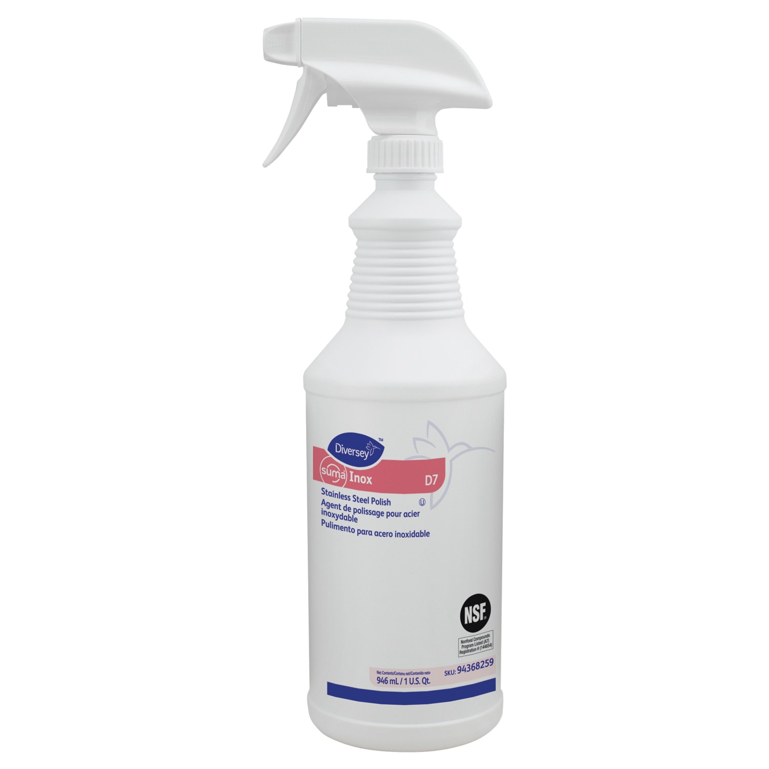 Diversey Suma Inox StainlessSteel Polish, 946 mL Spray Bottle, 6/CT